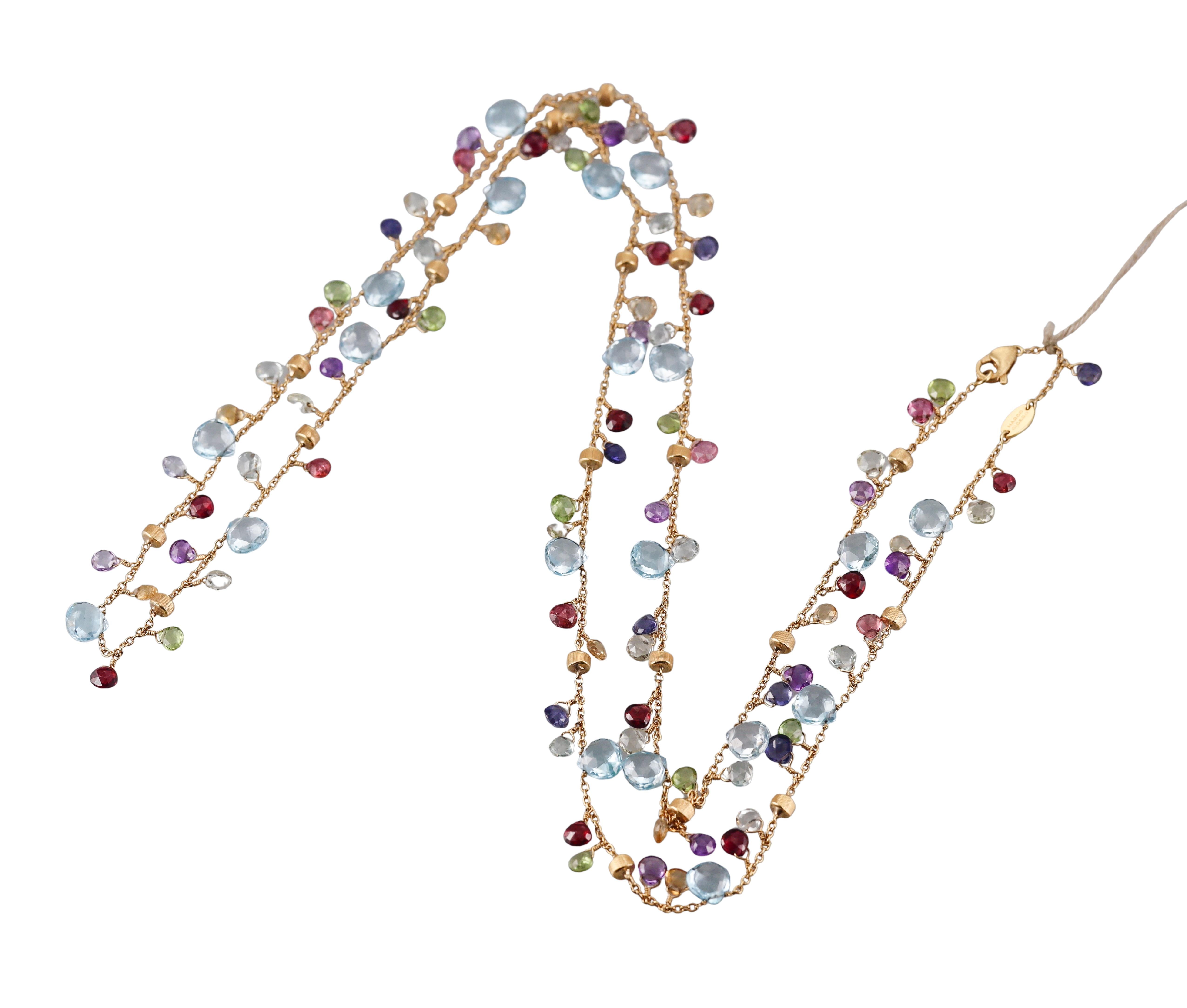 Marco Bicego Paradise Multi Gemstone Gold Necklace