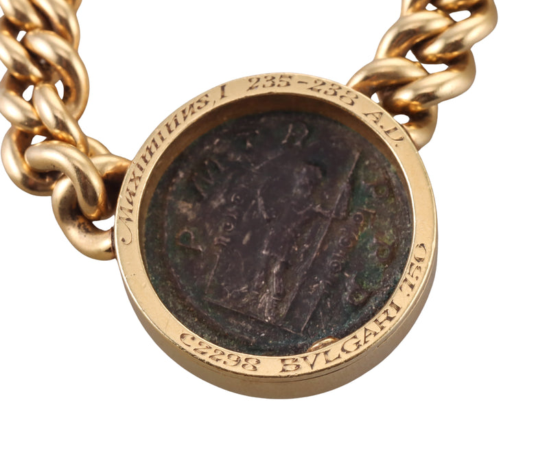 Bulgari Monete Ancient Roman Coin Gold Necklace