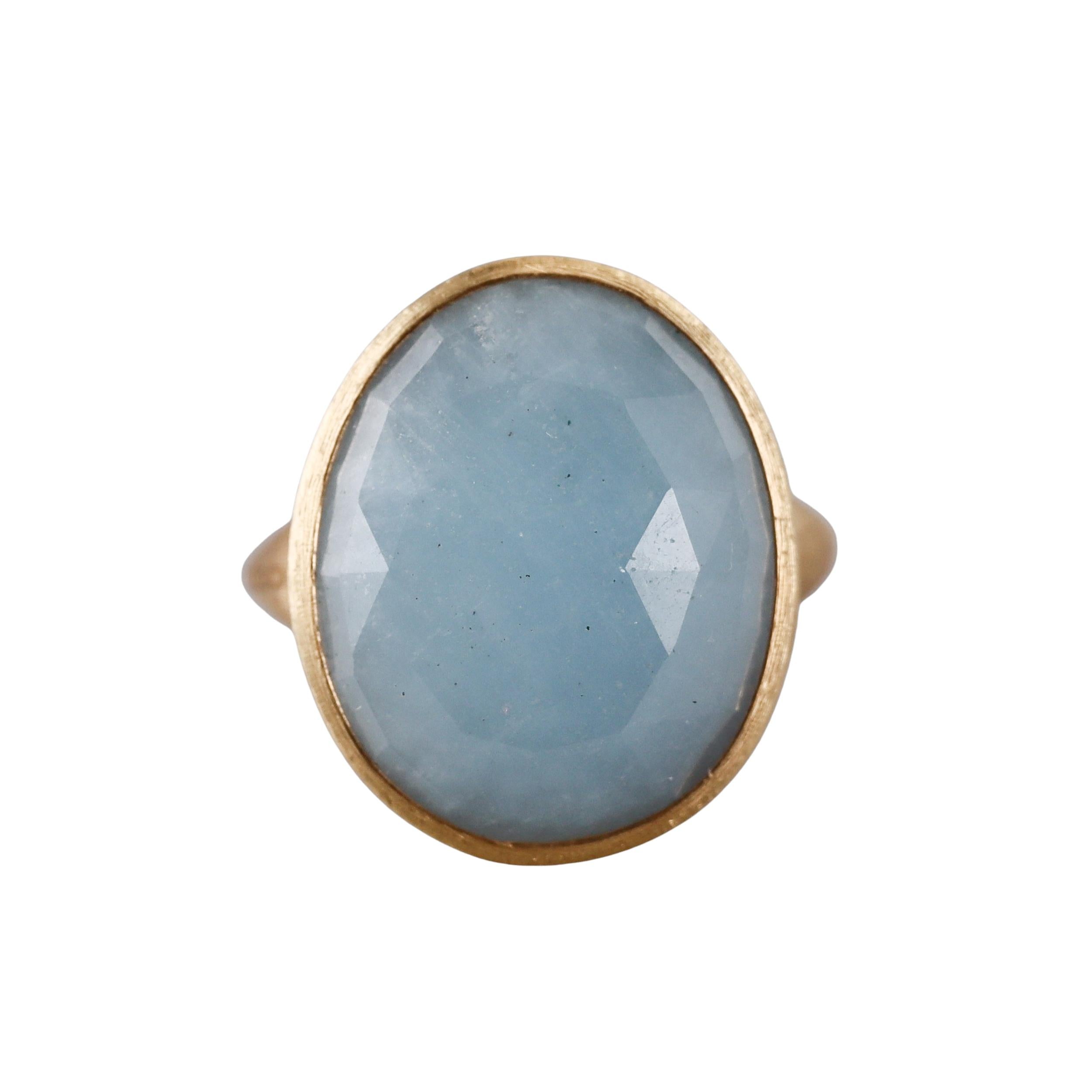 Marco Bicego Lunaria Aquamarine Gold Ring