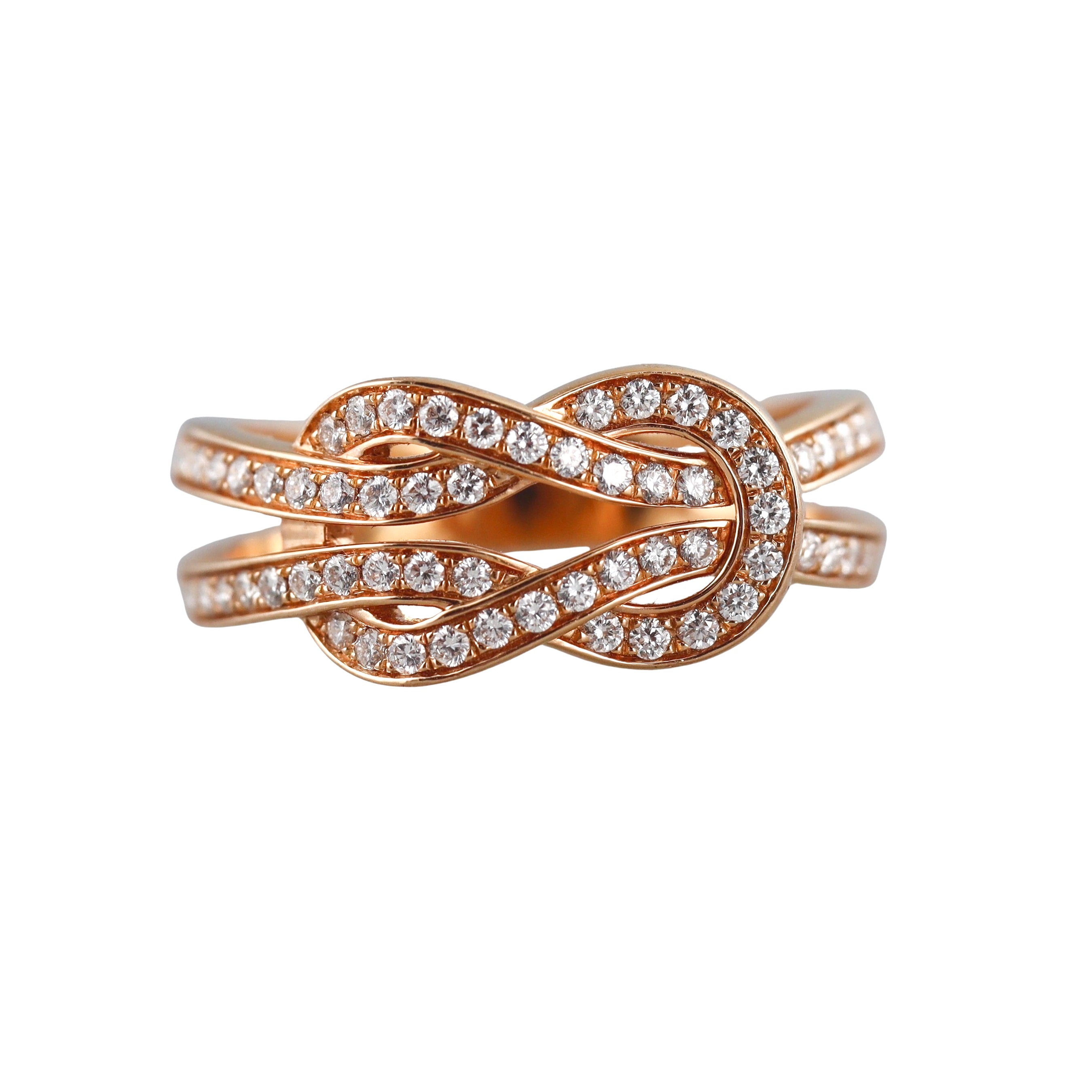 Fred Chance Infinie Rose Gold Diamond Full Pave Medium Model Ring
