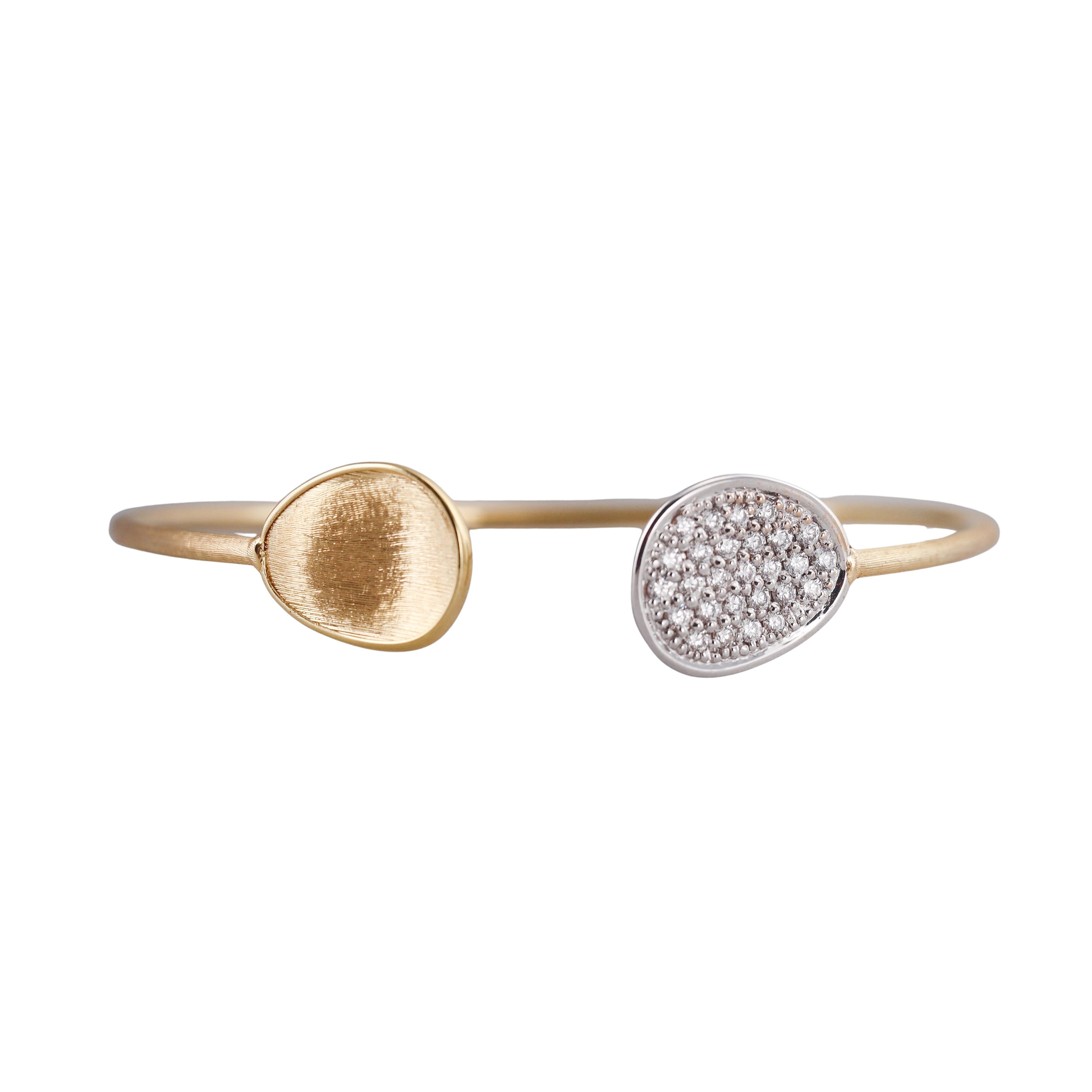 Marco Bicego Lunaria Diamond Gold Cuff Bracelet