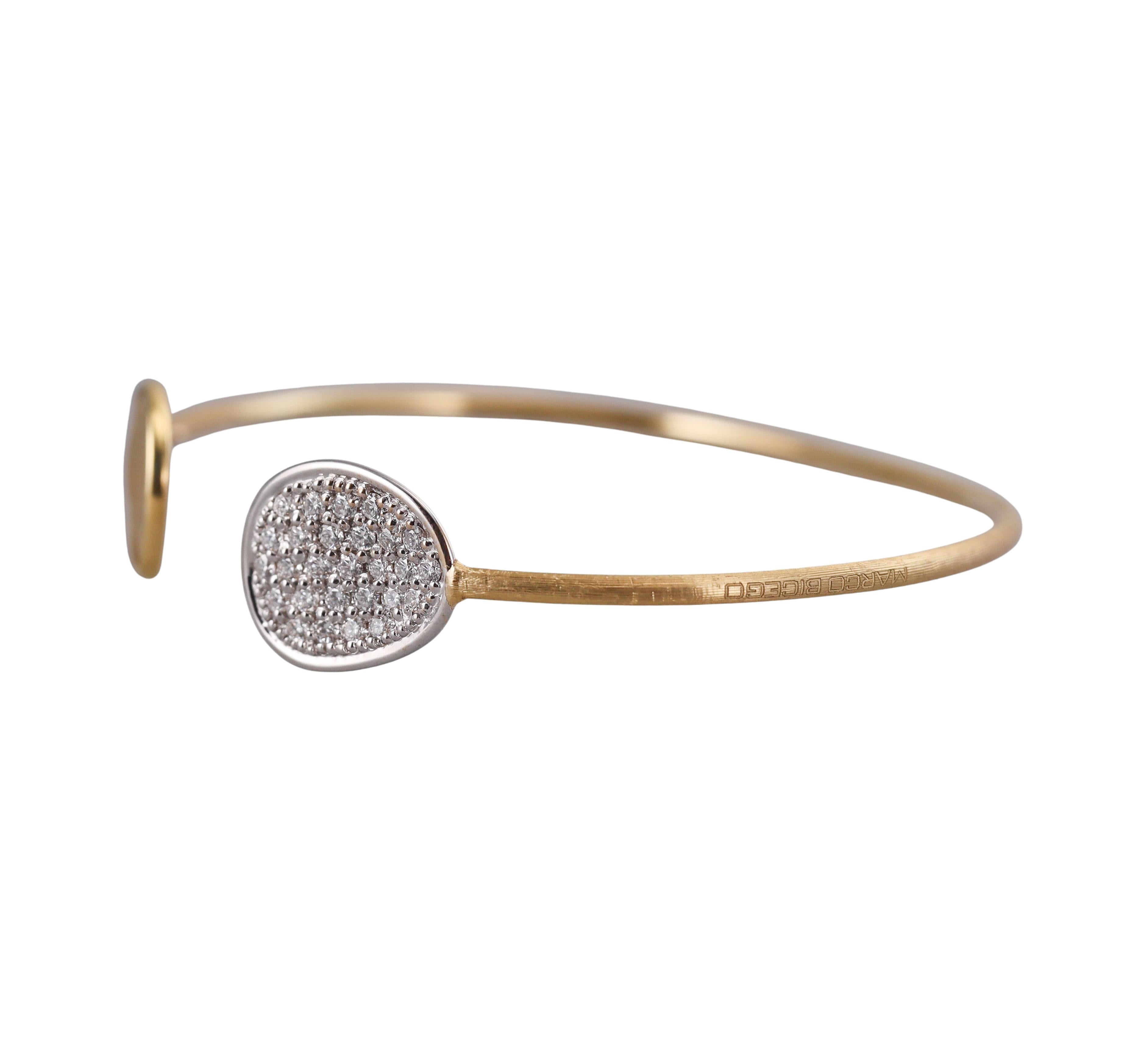 Marco Bicego Lunaria Diamond Gold Cuff Bracelet
