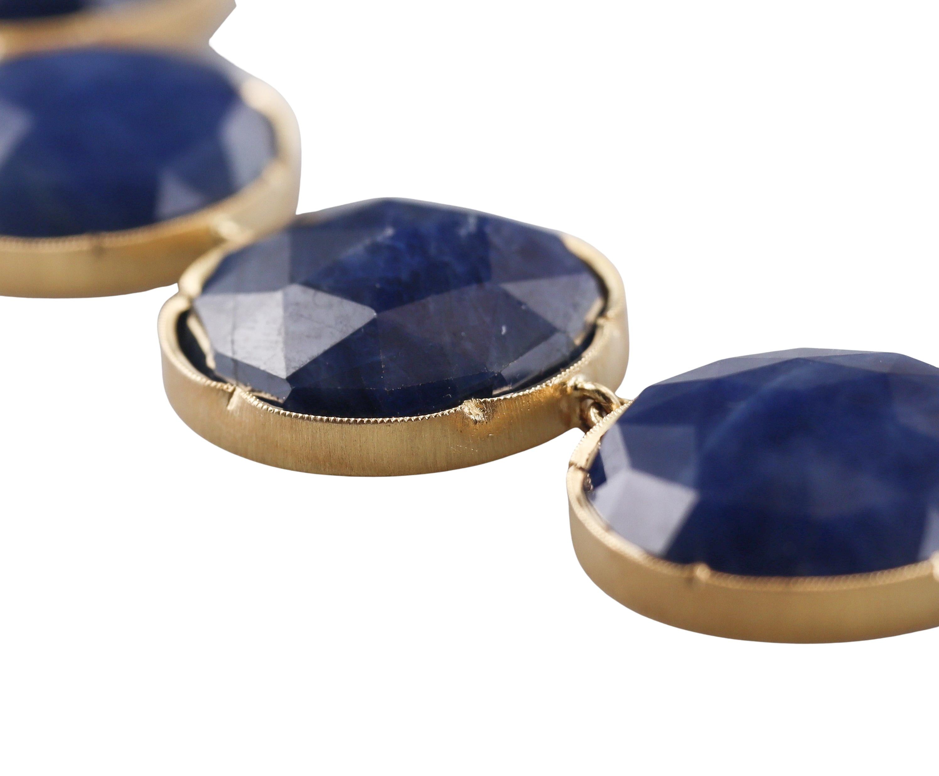 Irene Neuwirth Sapphire Gold Nesting Necklace Set