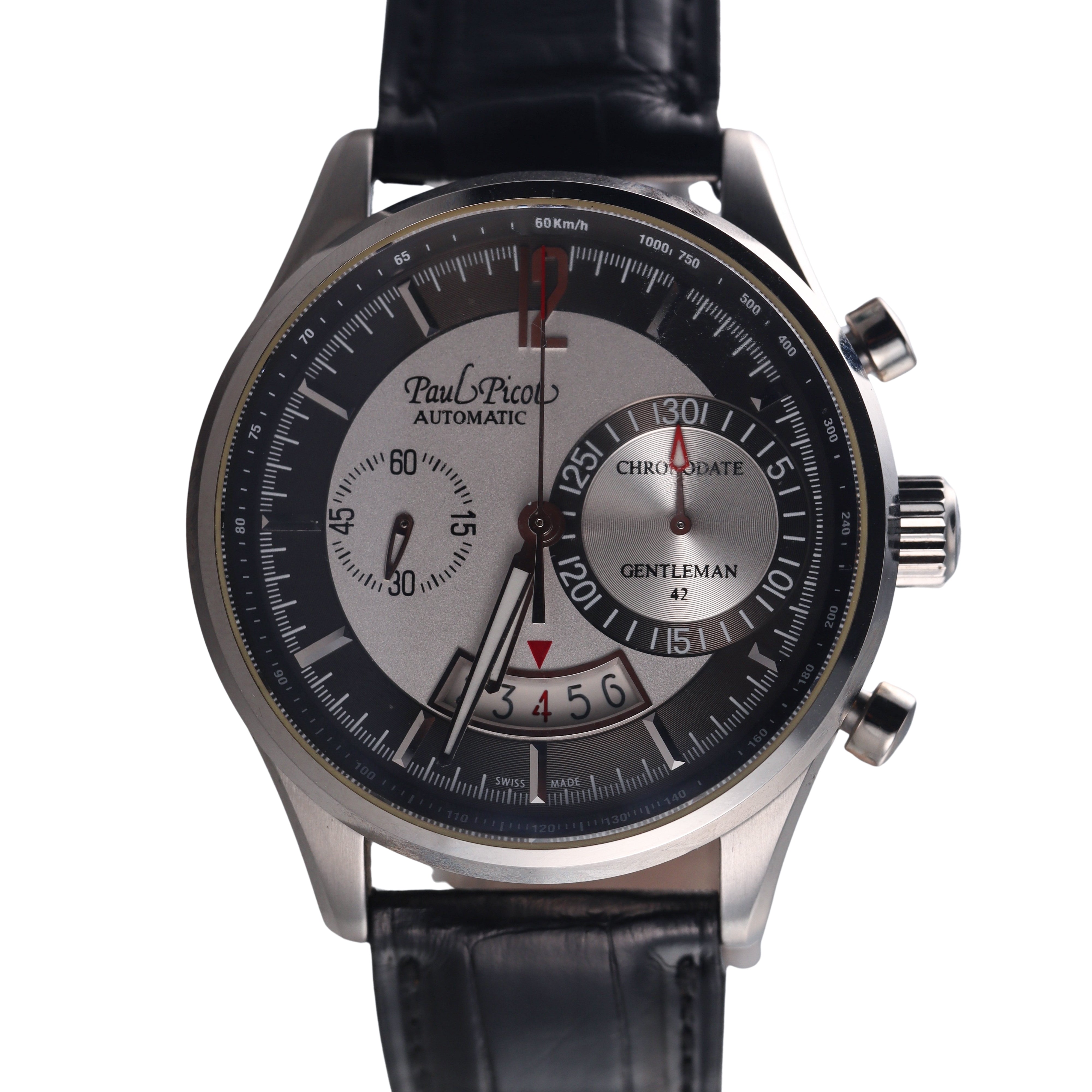 New Old Stock Paul Picot Gentleman 42 Chronodate Watch PBT2134-2