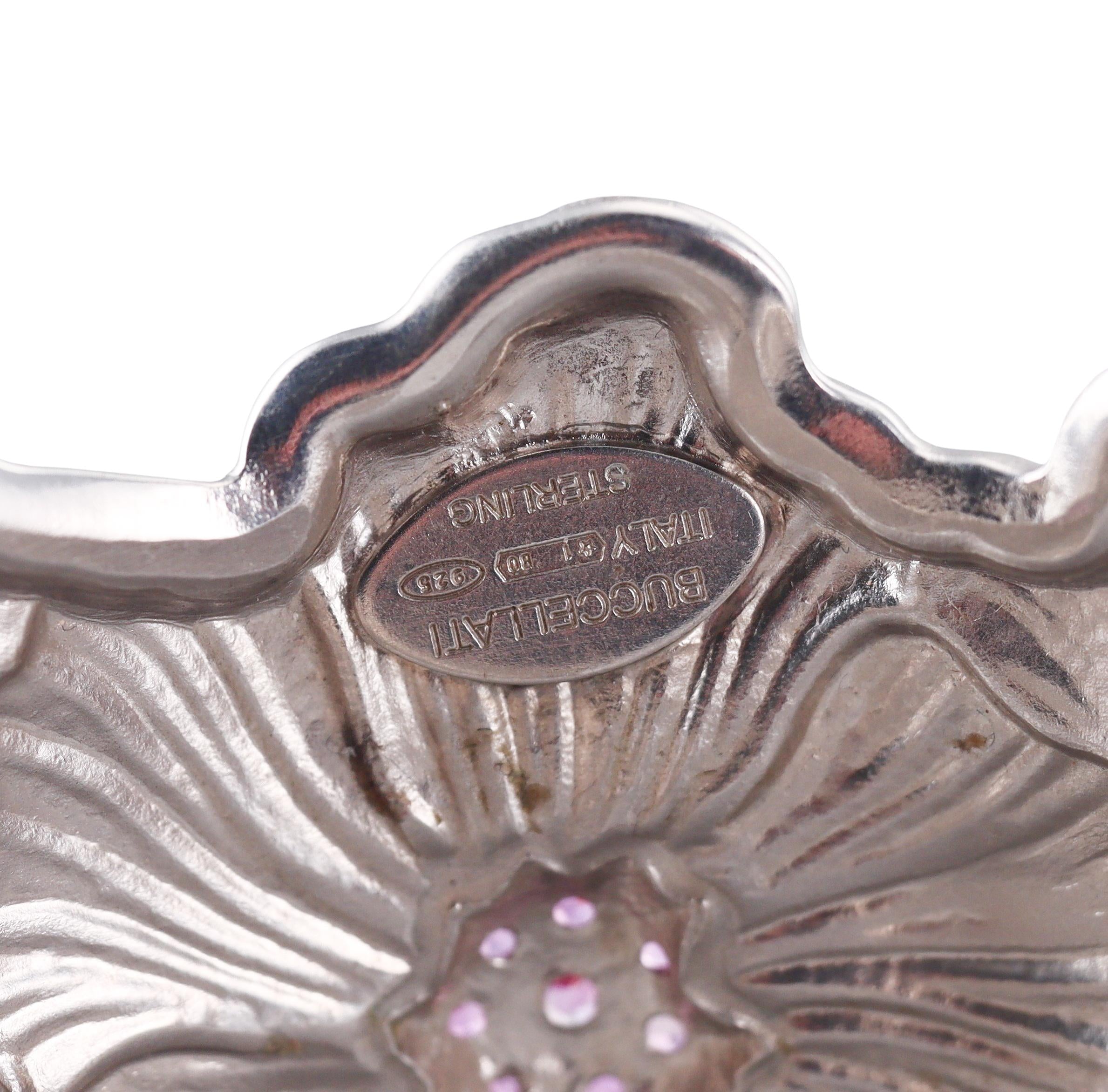 Buccellati Blossoms Pink Sapphire Sterling Silver Cuff Bracelet