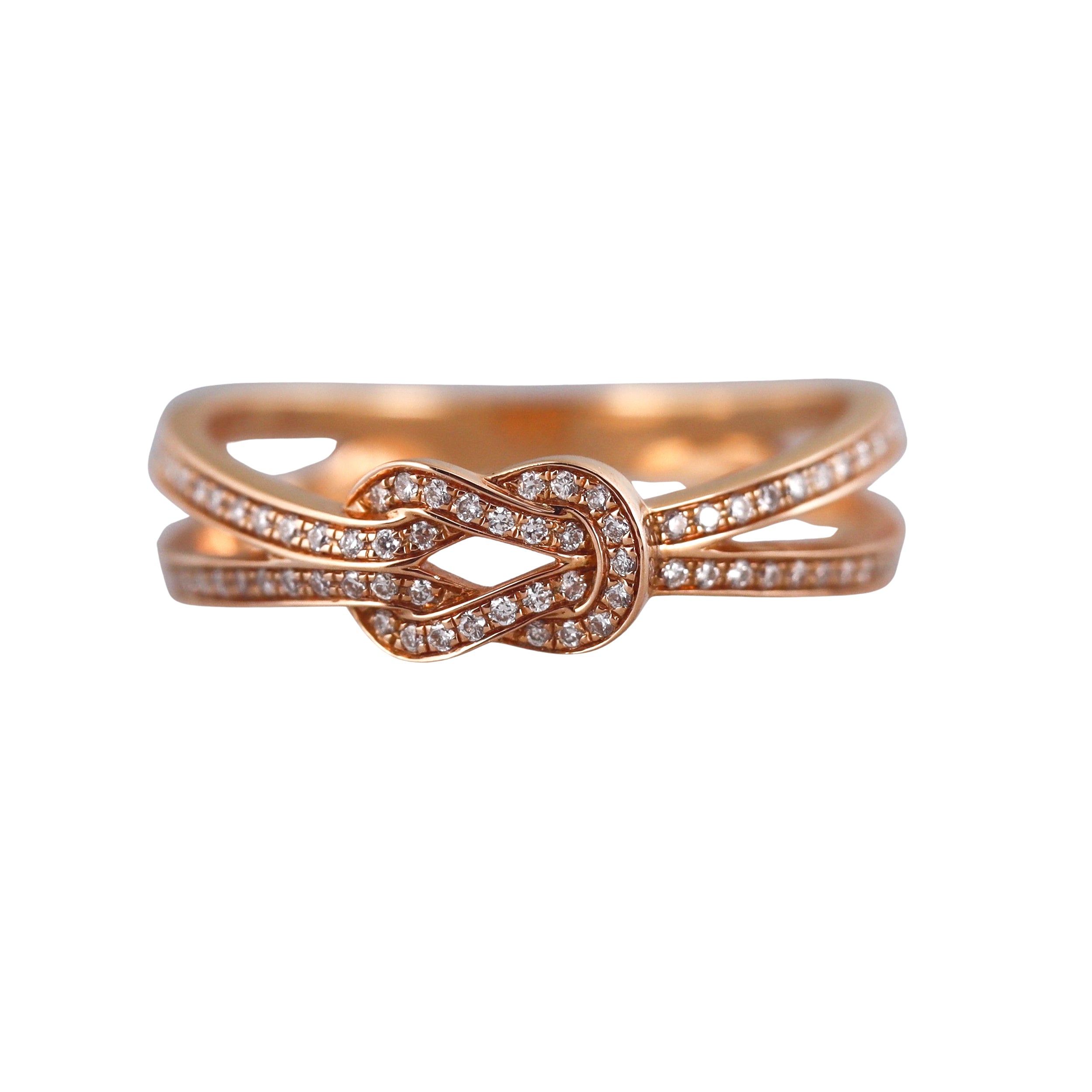 Fred Chance Infinie Rose Gold Diamond Full Pave Small Model Ring