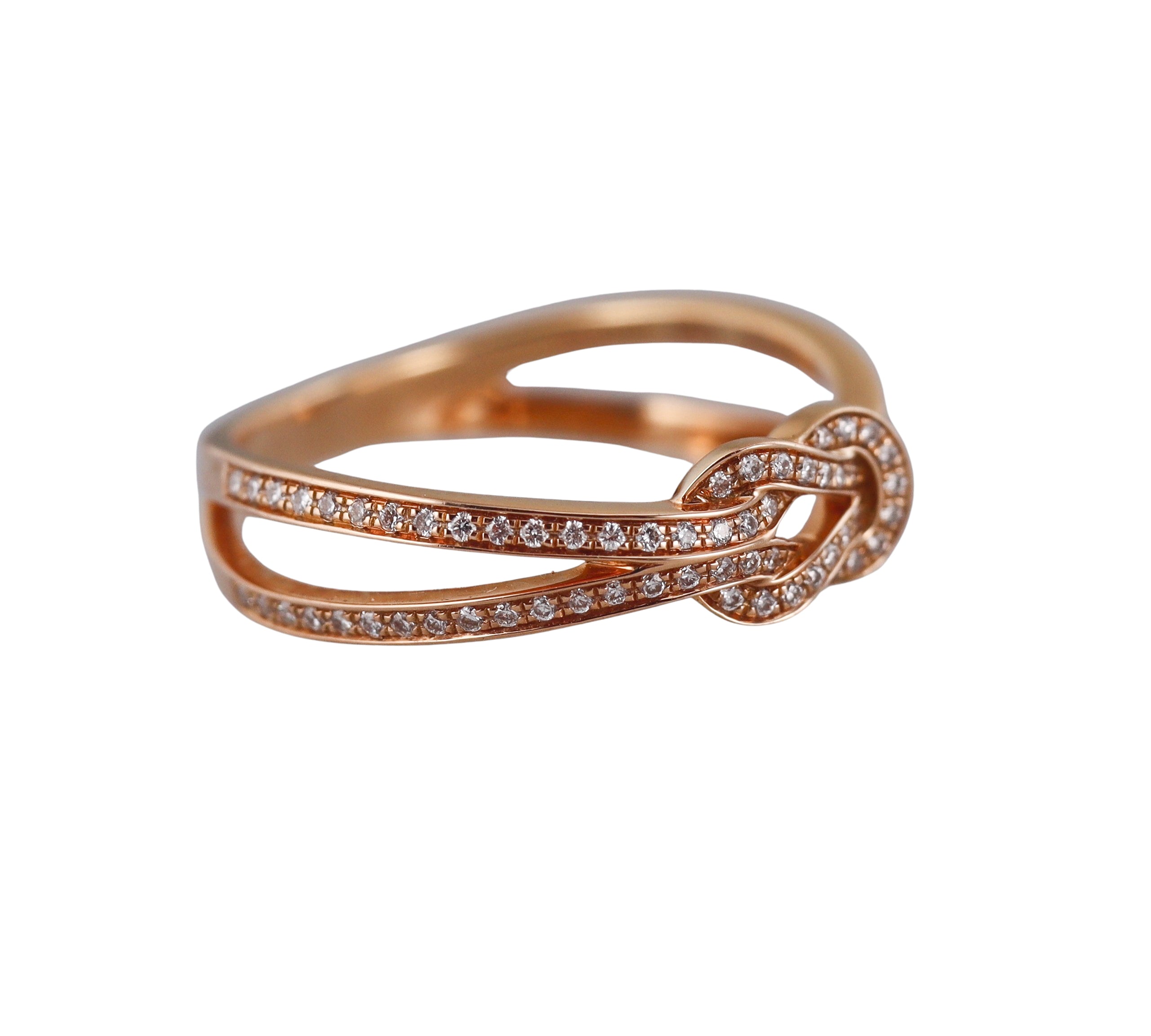 Fred Chance Infinie Rose Gold Diamond Full Pave Small Model Ring