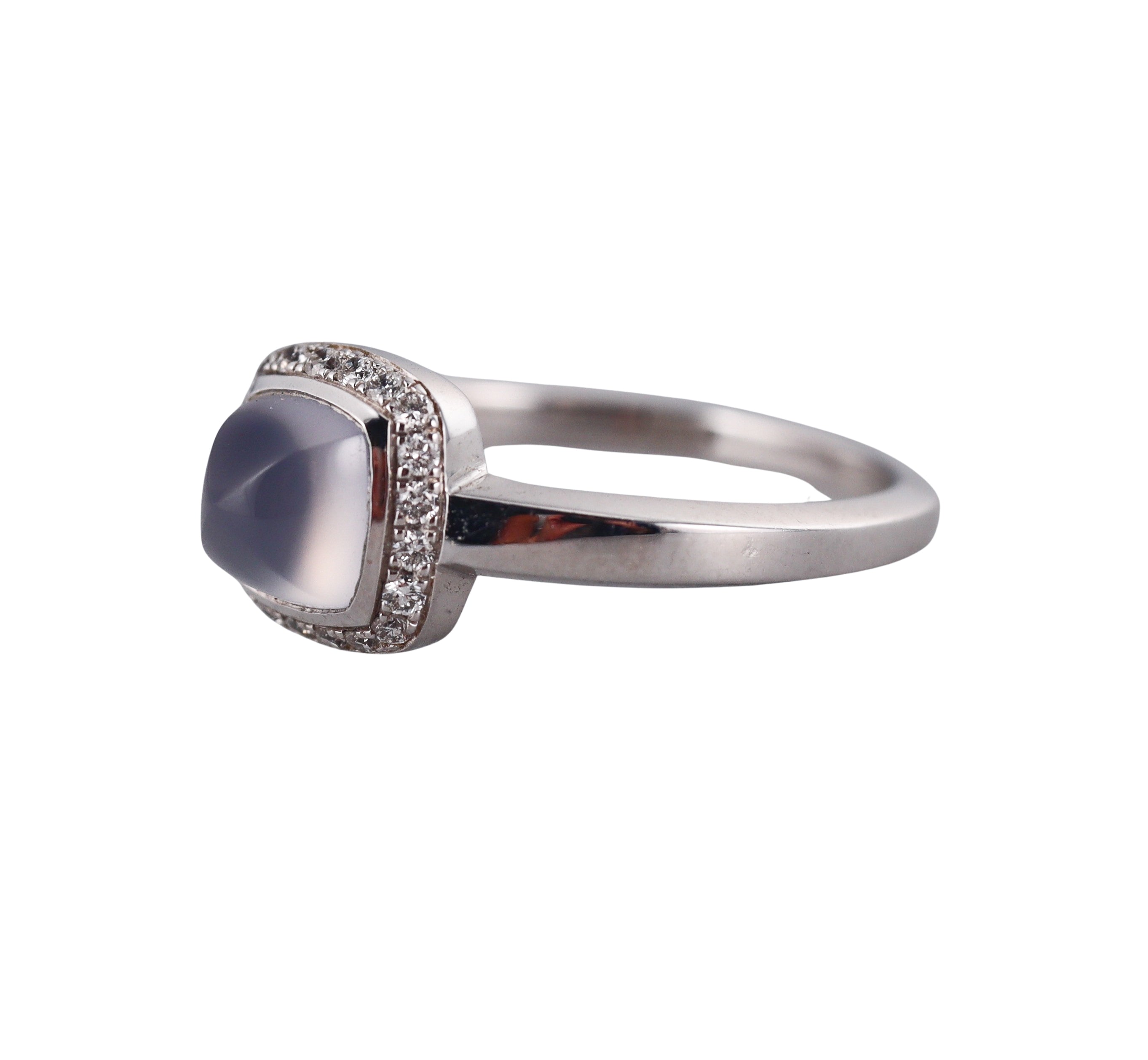 Fred Pain de Sucre White Gold Diamond Moonstone Small Model Ring