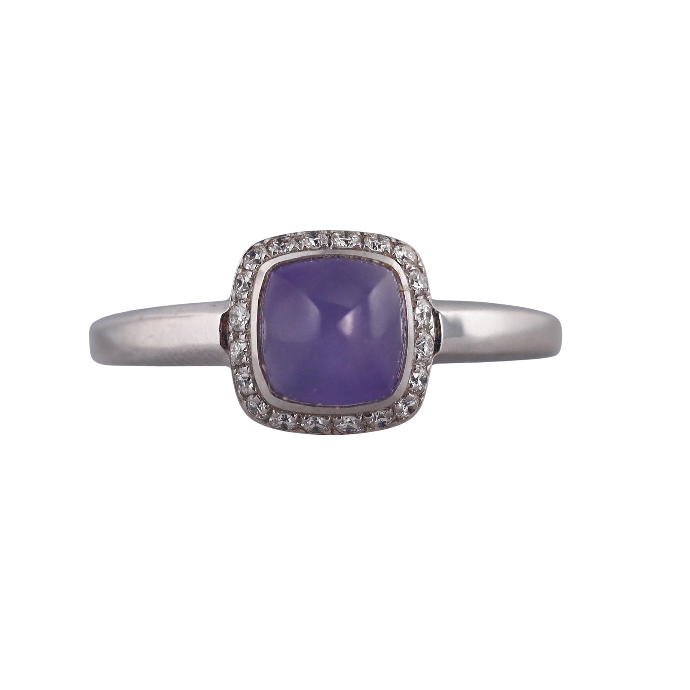 Fred Pain de Sucre White Gold Diamond Chalcedony Small Model Ring