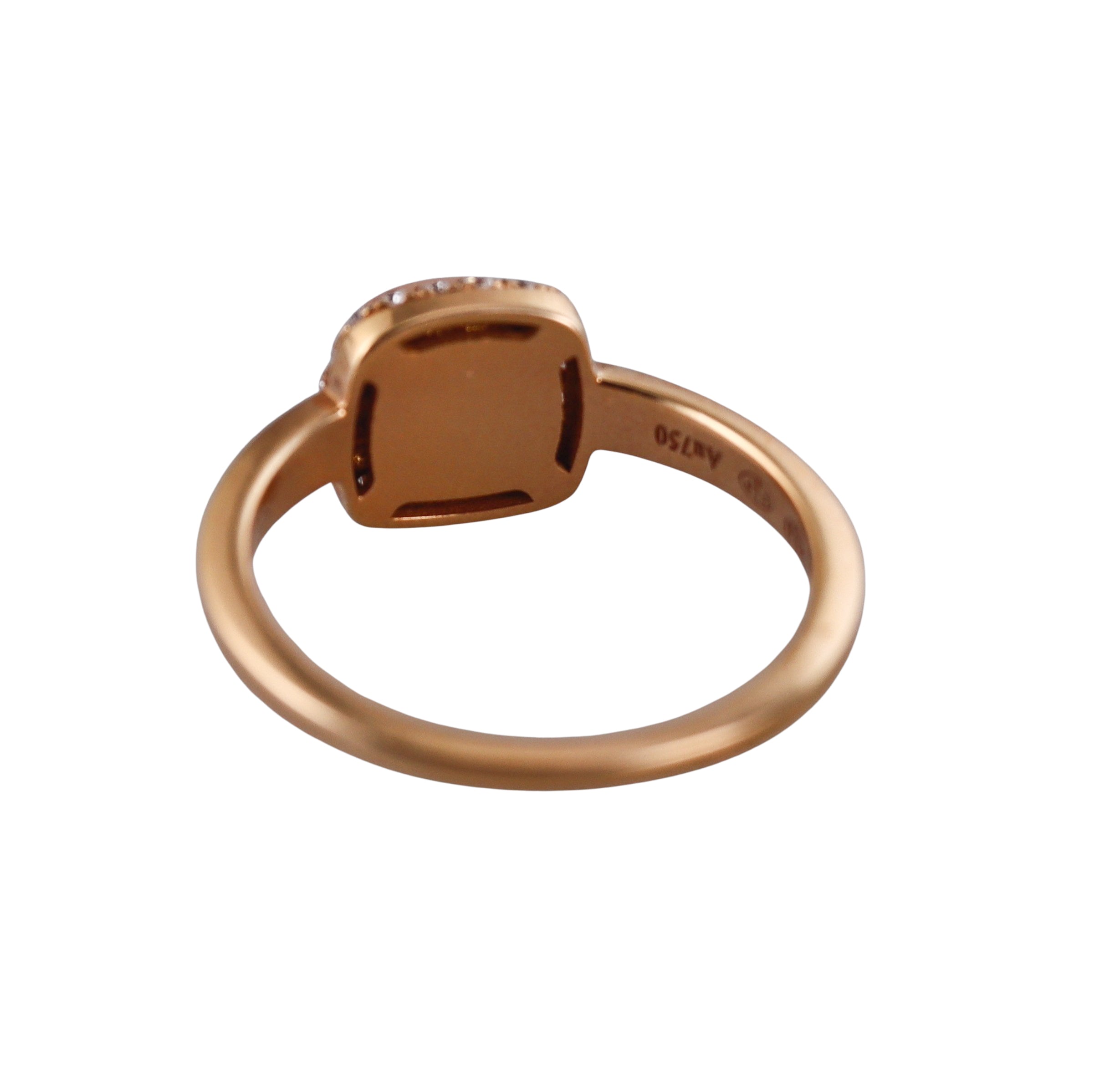 Fred Pain de Sucre Rose Gold Diamond Peach Moonstone Small Model Ring