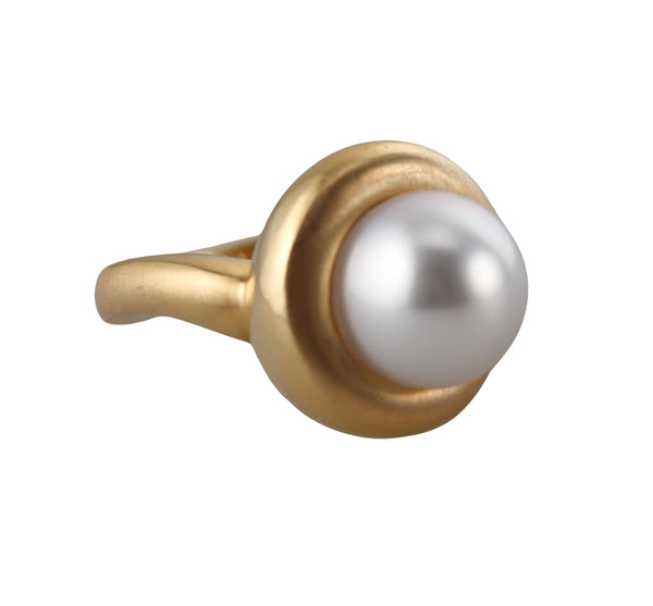 Assael Angela Cummings Scroll South Sea Pearl Gold Ring