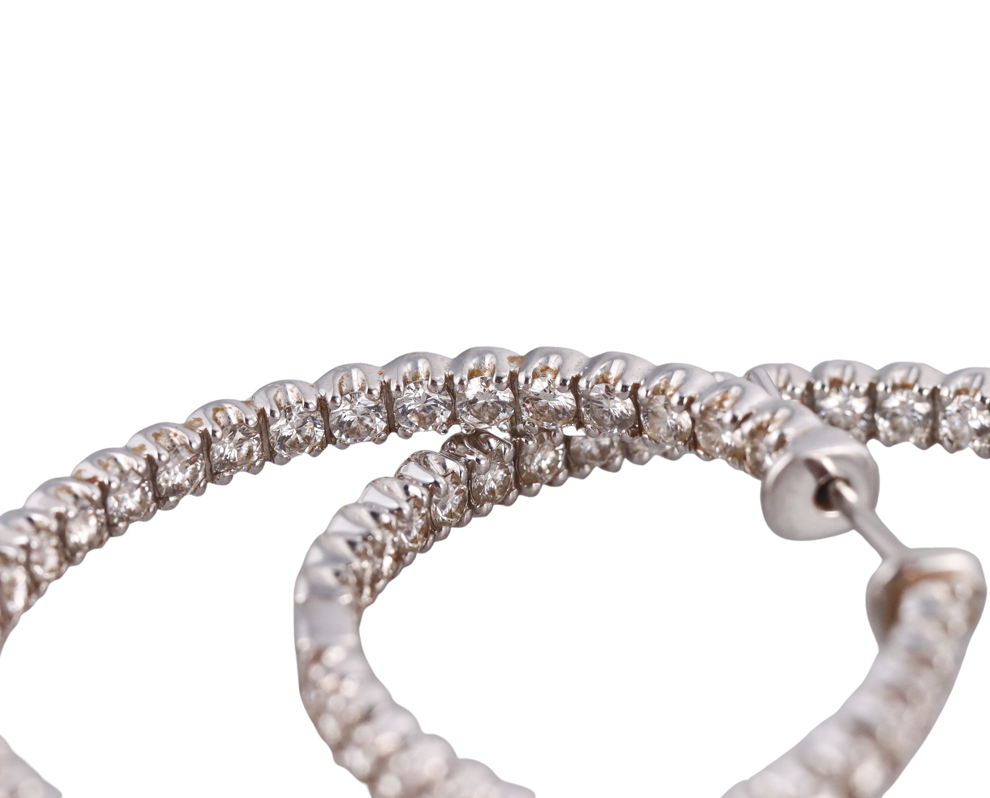 Tiffany & Co. Metro Gold 2.79ctw Diamond Hoop Earrings