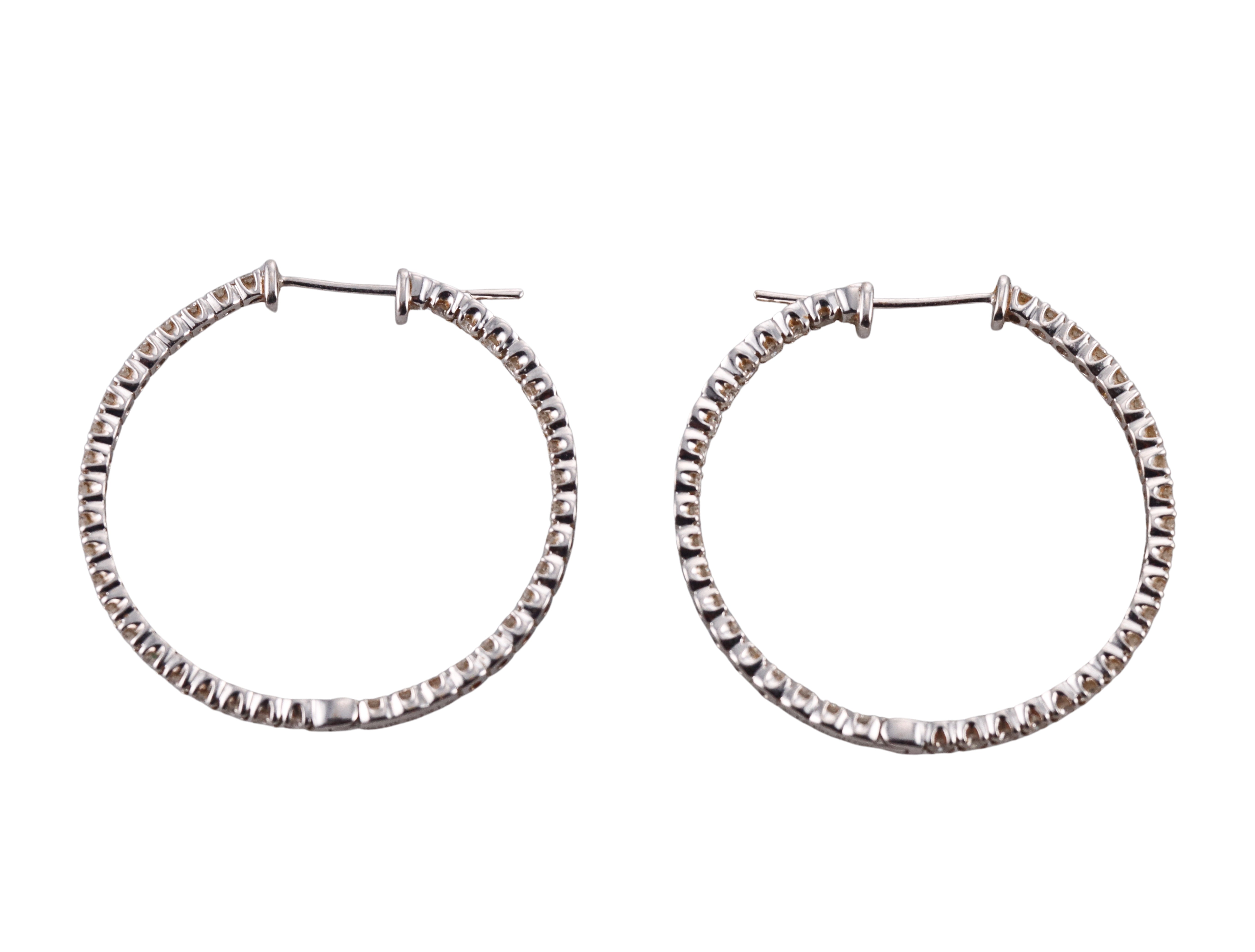Tiffany & Co. Metro Gold 2.79ctw Diamond Hoop Earrings