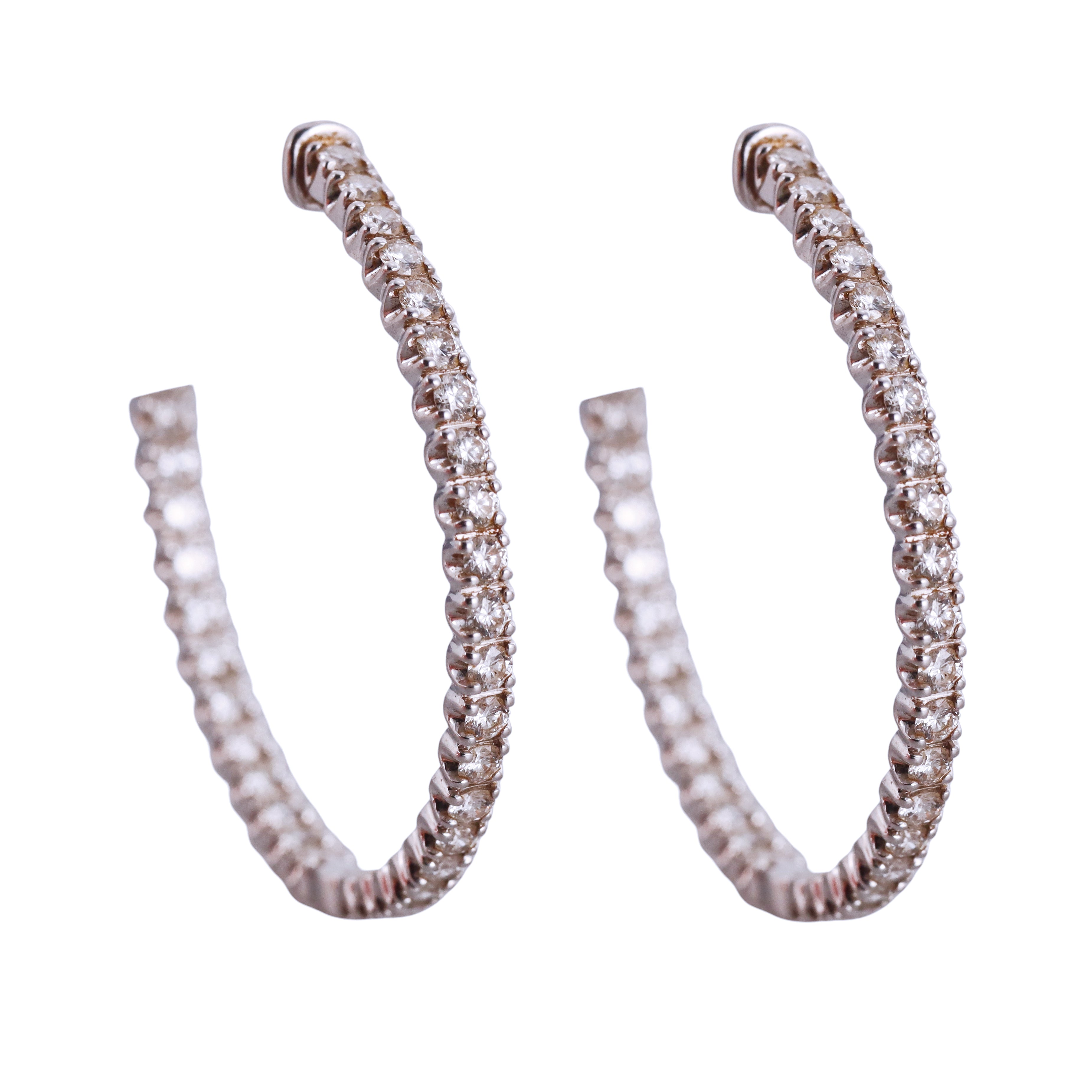 Tiffany & Co. Metro Gold 2.79ctw Diamond Hoop Earrings
