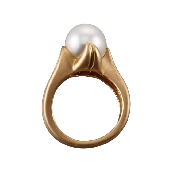 Assael Angela Cummings Flower Bud South Sea Pearl Gold Ring