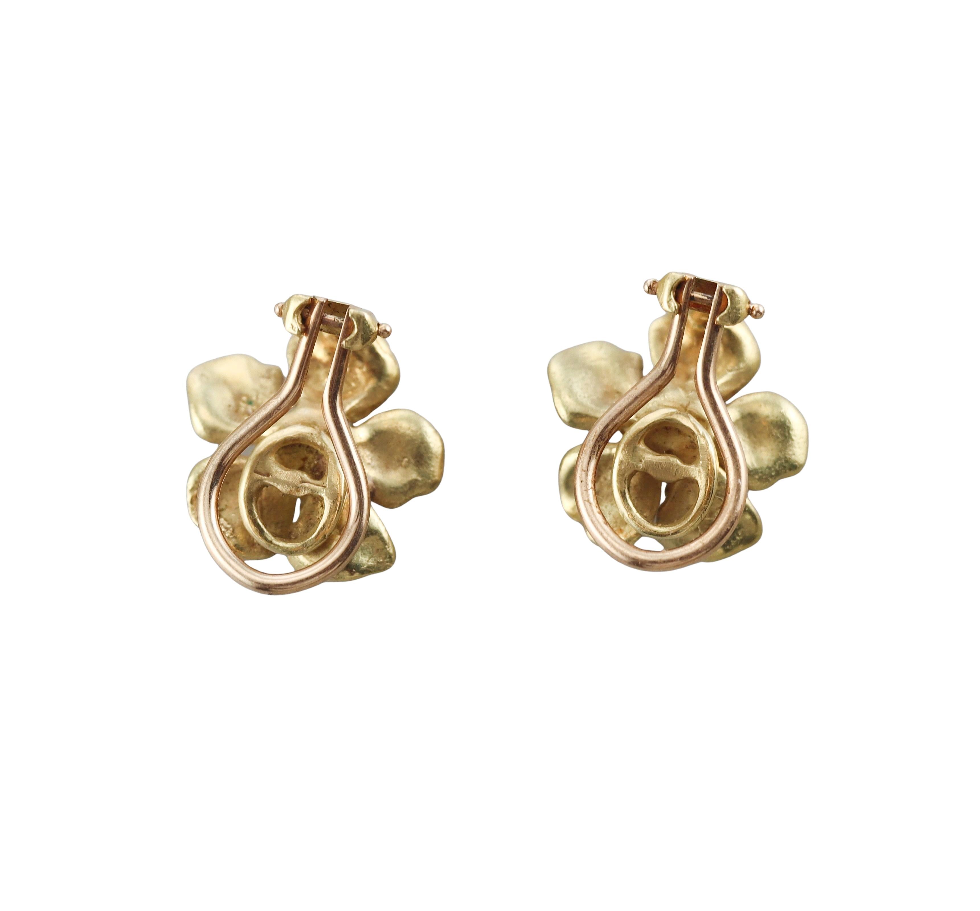 Tiffany & Co Dogwood Gold Flower Earrings