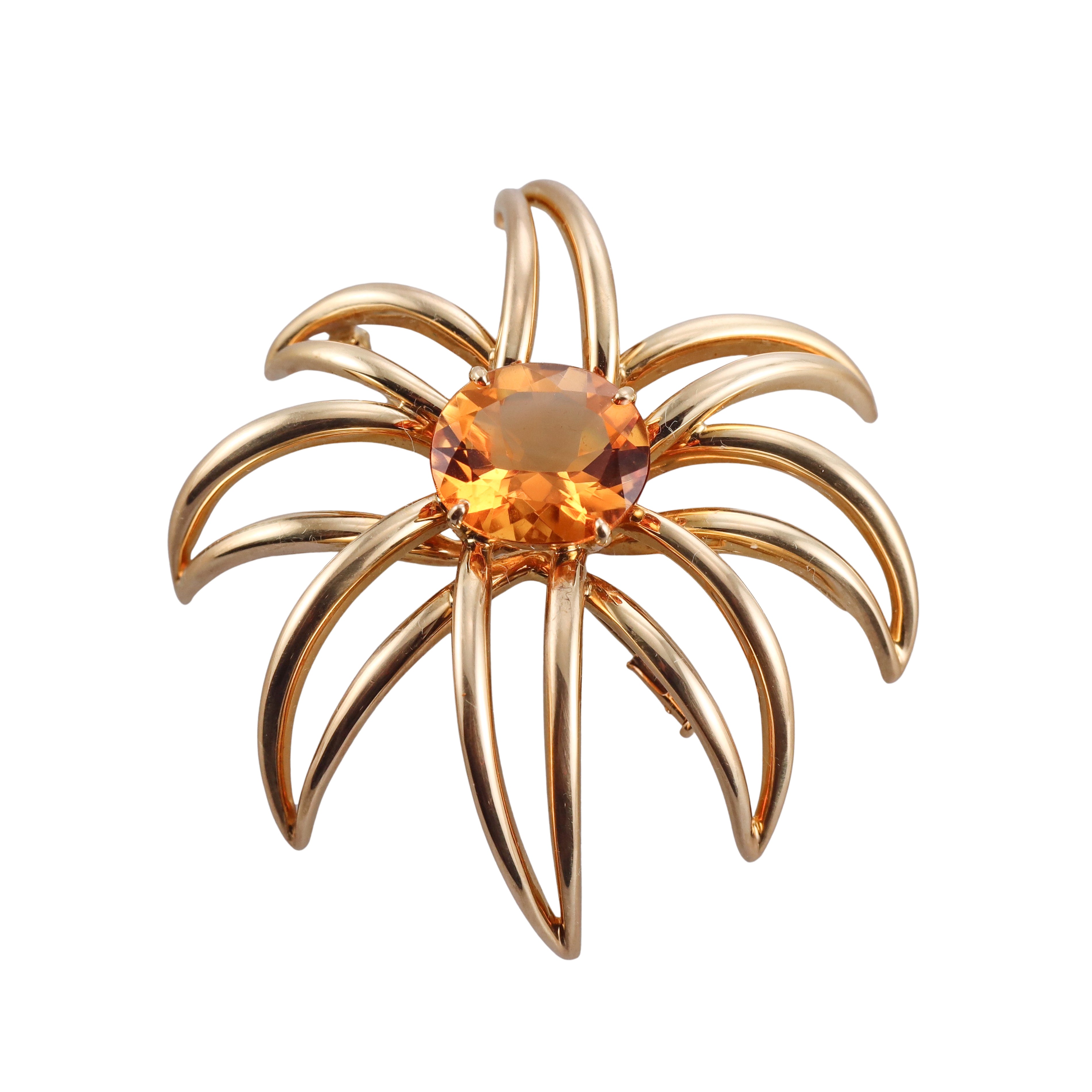 Tiffany & Co. Fireworks Citrine Gold Brooch