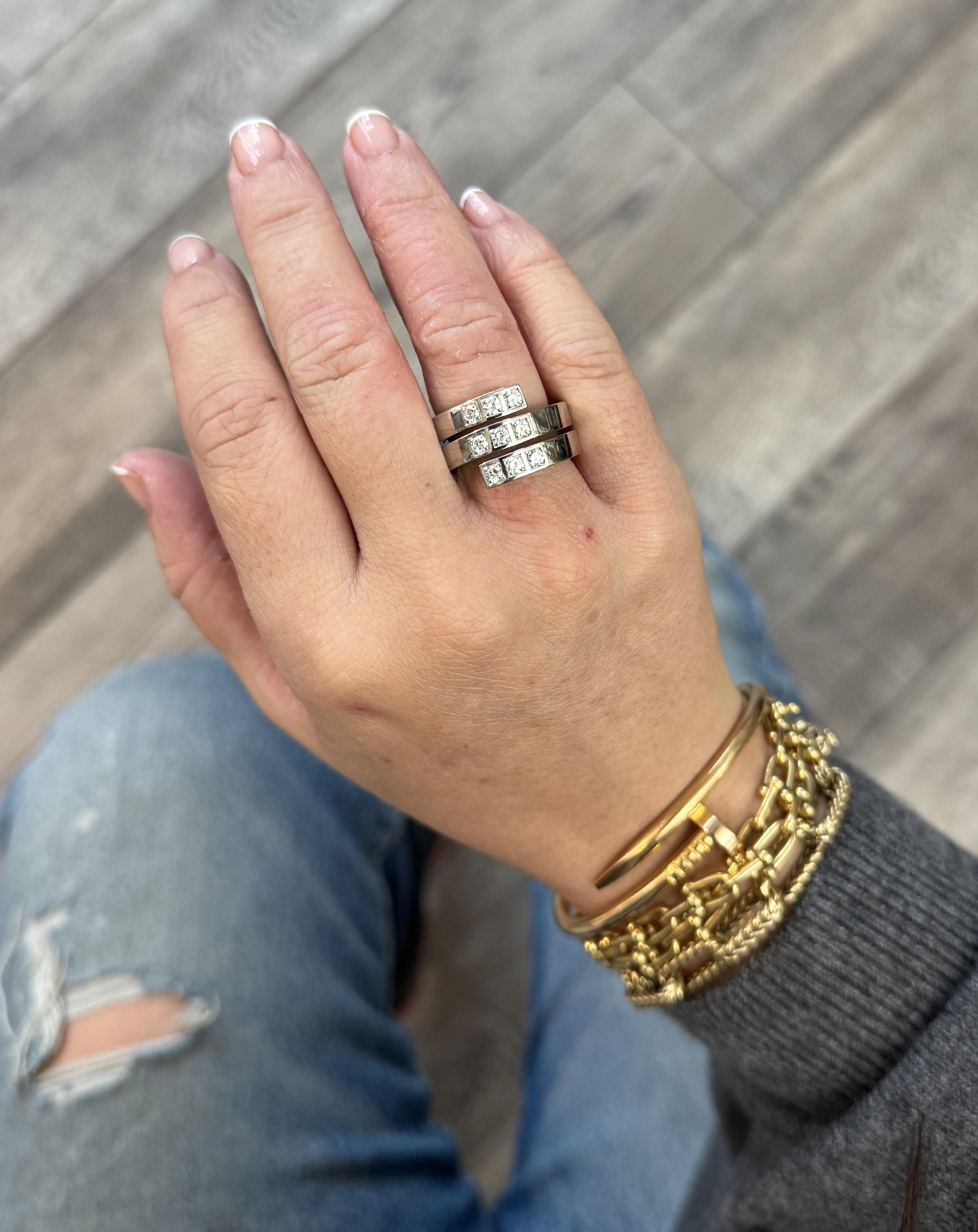 Cartier Tectonique Gold Diamond Ring