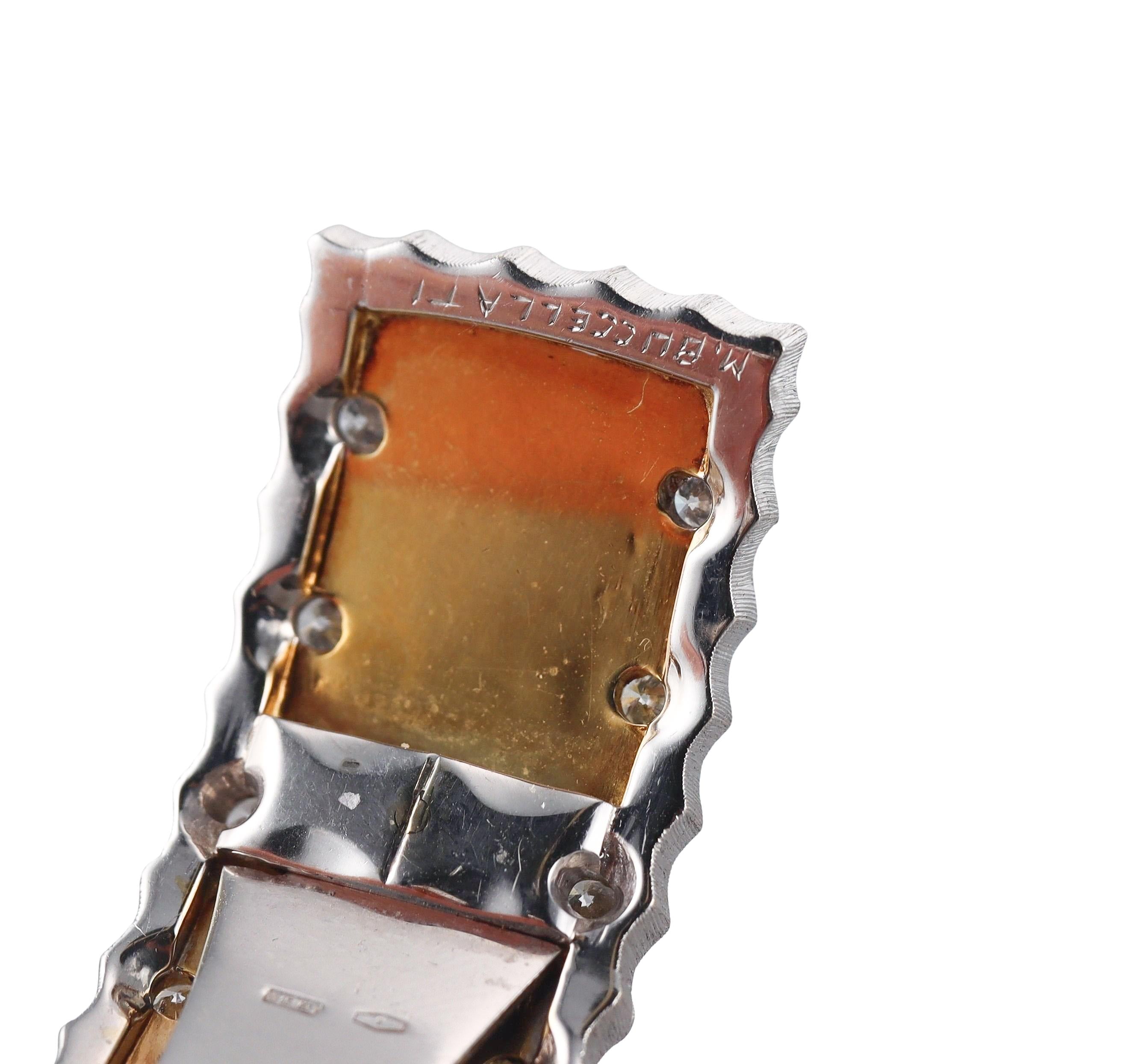 Buccellati Diamond Gold Classic Cuff Bracelet