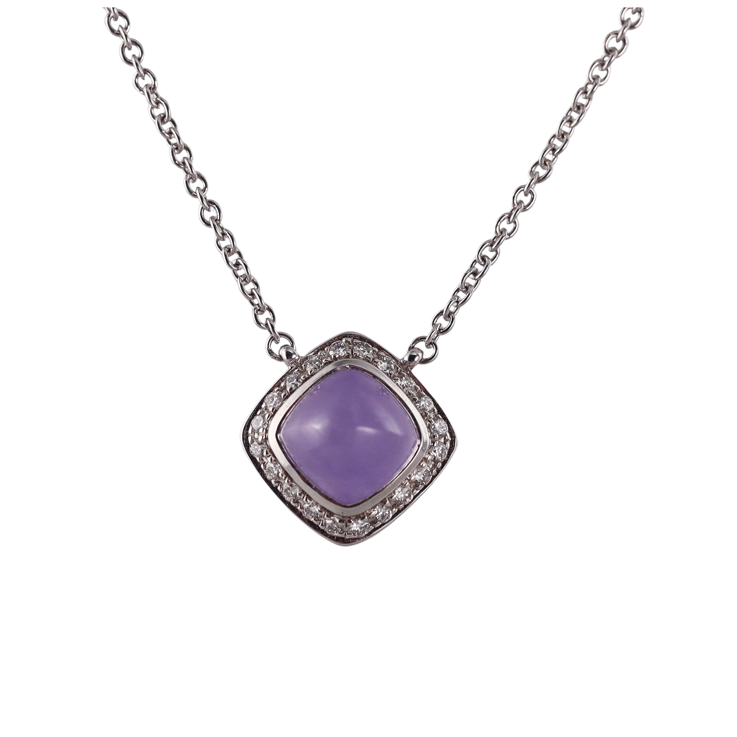 Fred Pain de Sucre White Gold Chalcedony Diamond Necklace