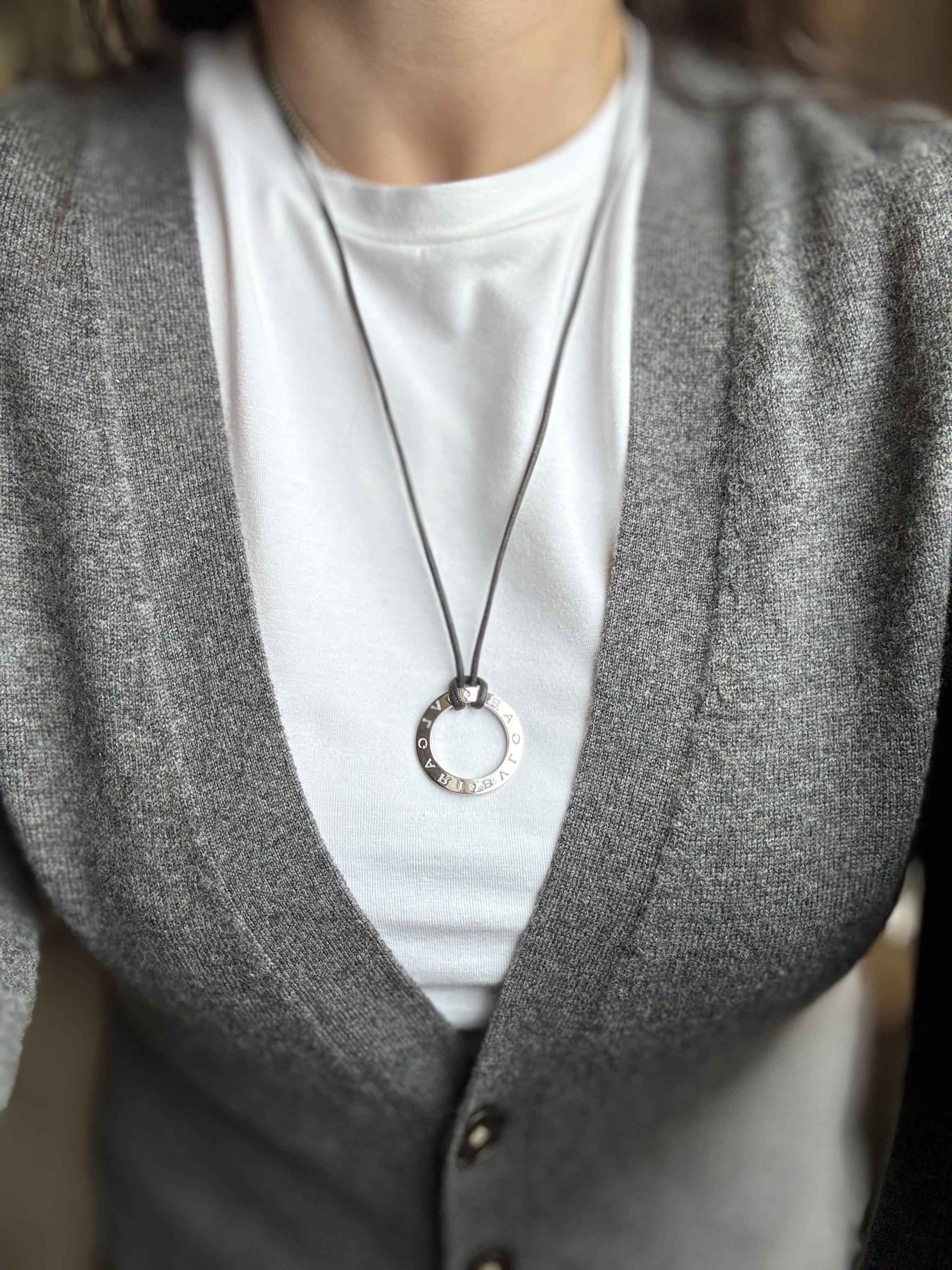 Bulgari Gold Pendant Cord Necklace