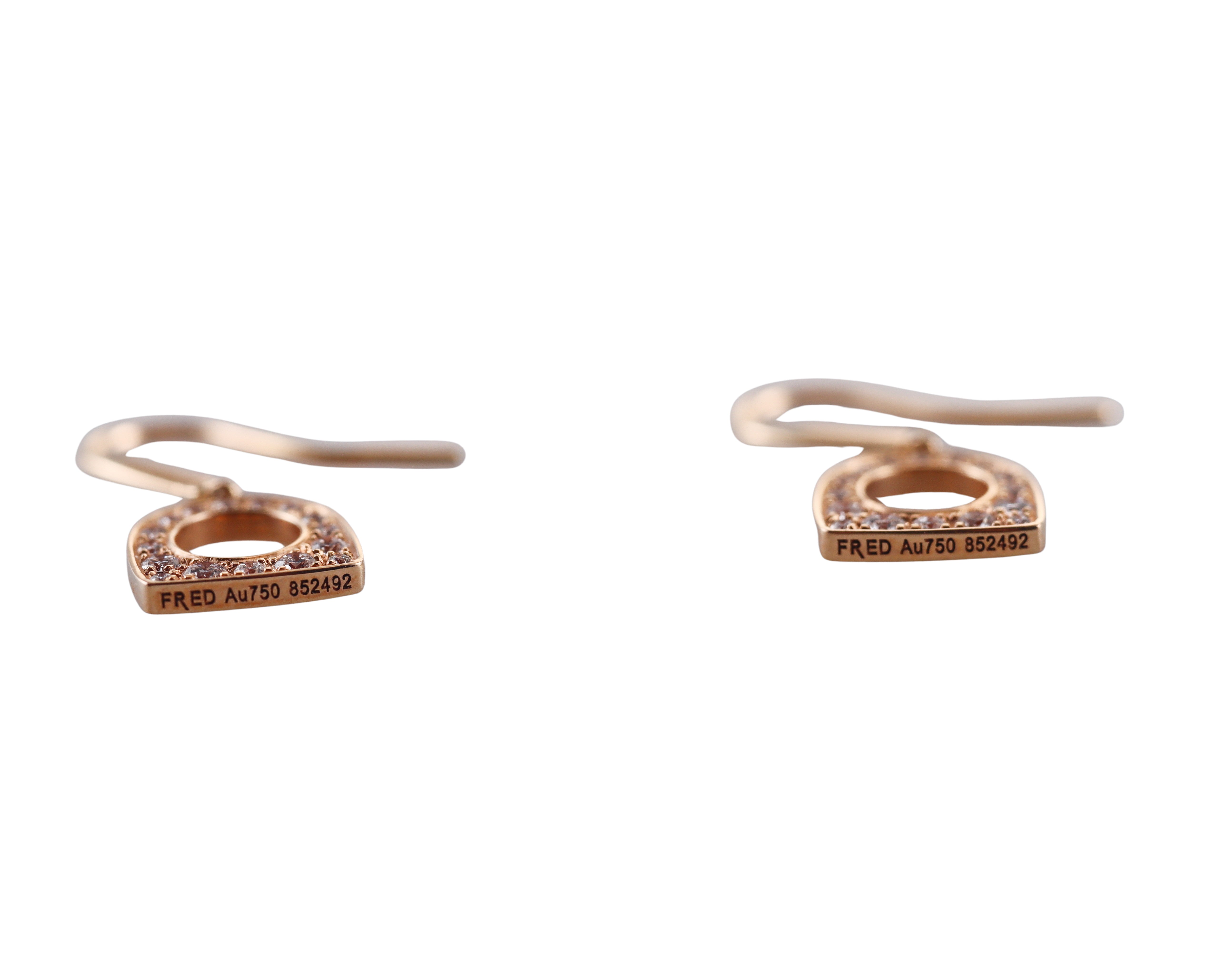 Fred Success Rose Gold Diamond Drop Earrings