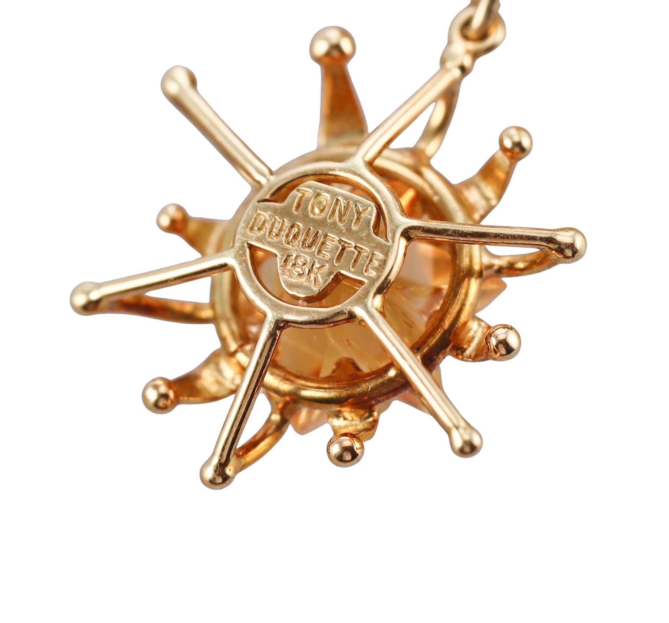 Tony Duquette Citrine Gold Day Night Earrings