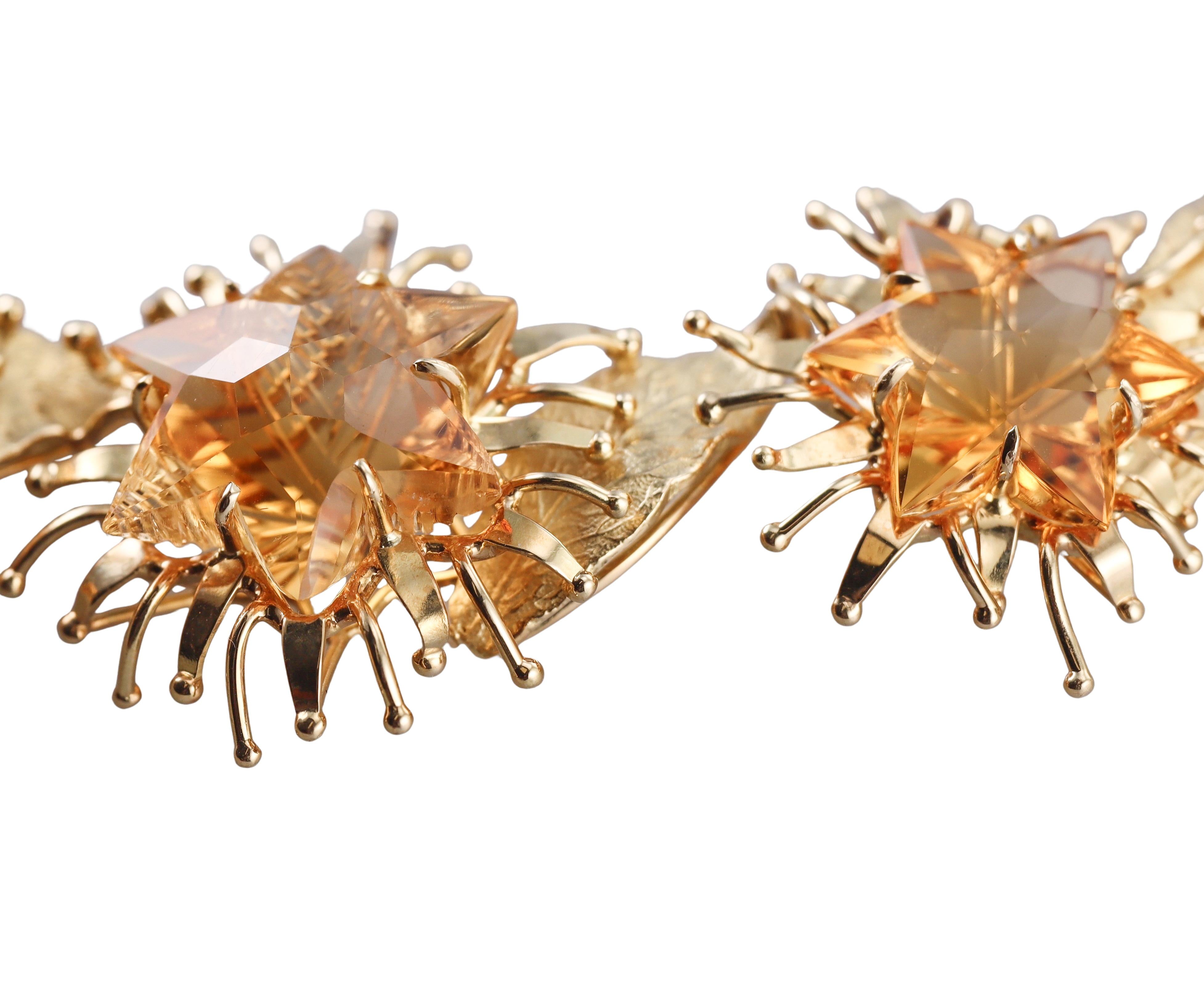 Tony Duquette Citrine Gold Necklace