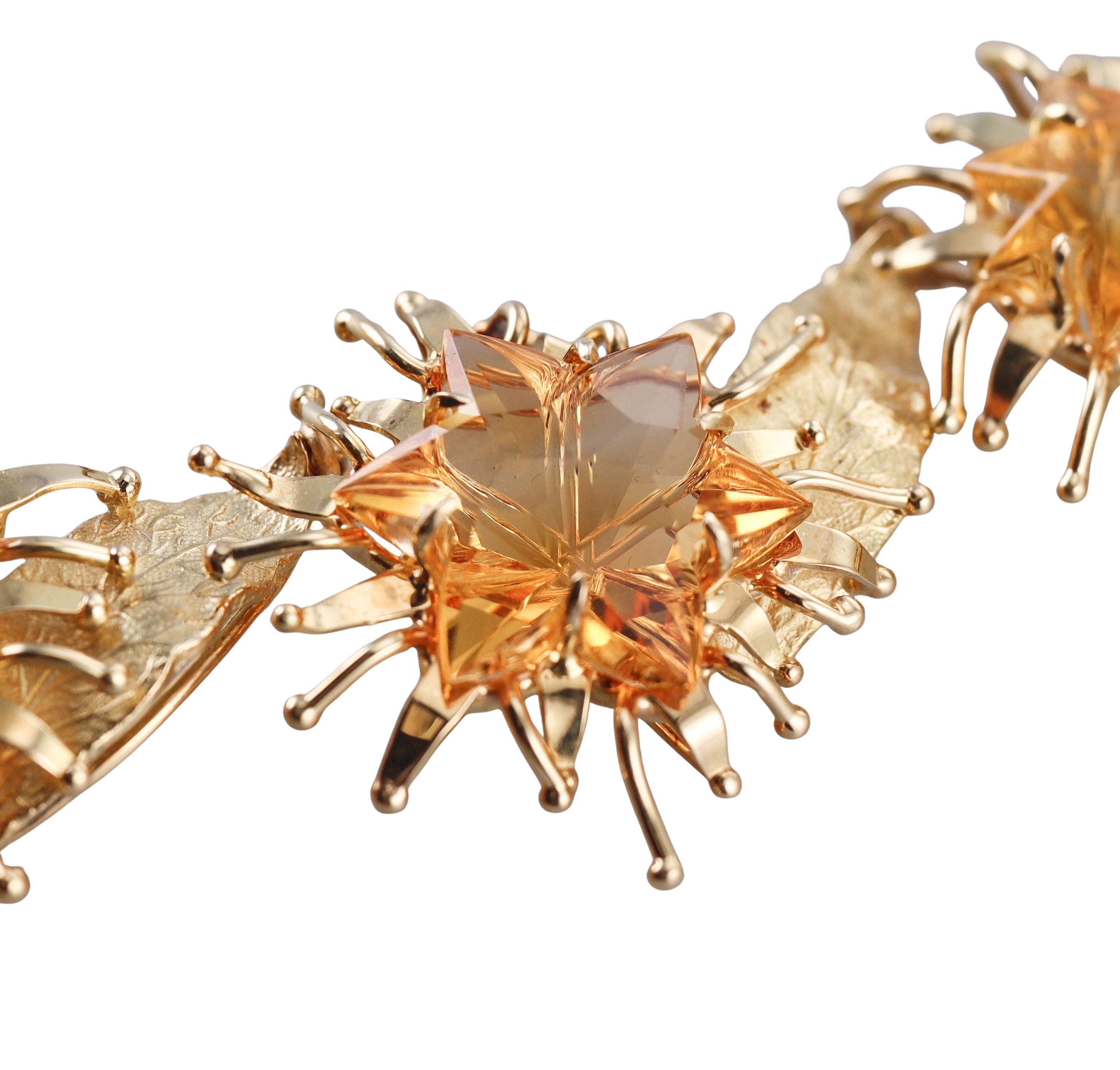 Tony Duquette Citrine Gold Necklace
