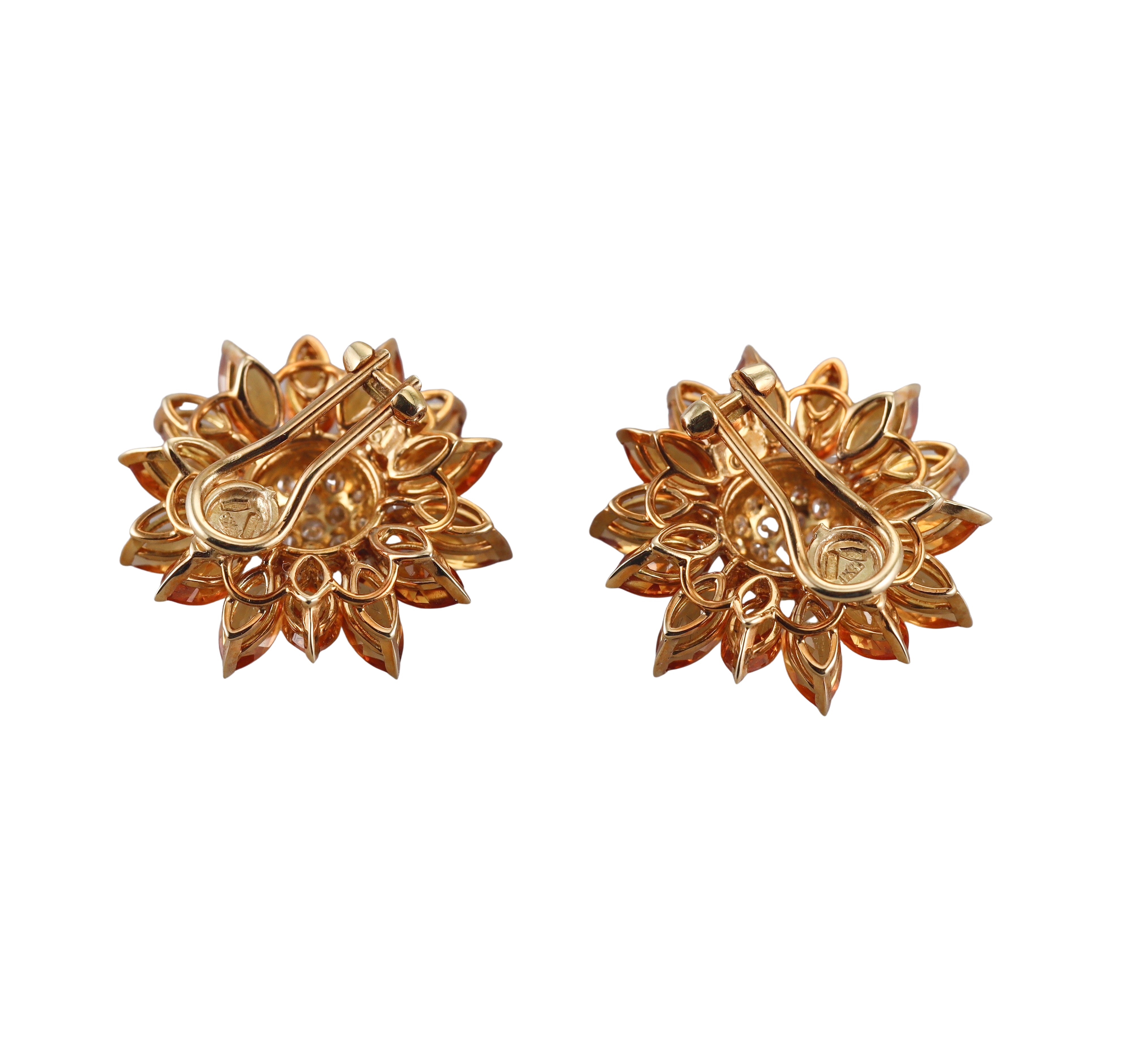 Asprey Daisy Heritage Citrine Diamond Gold Earrings
