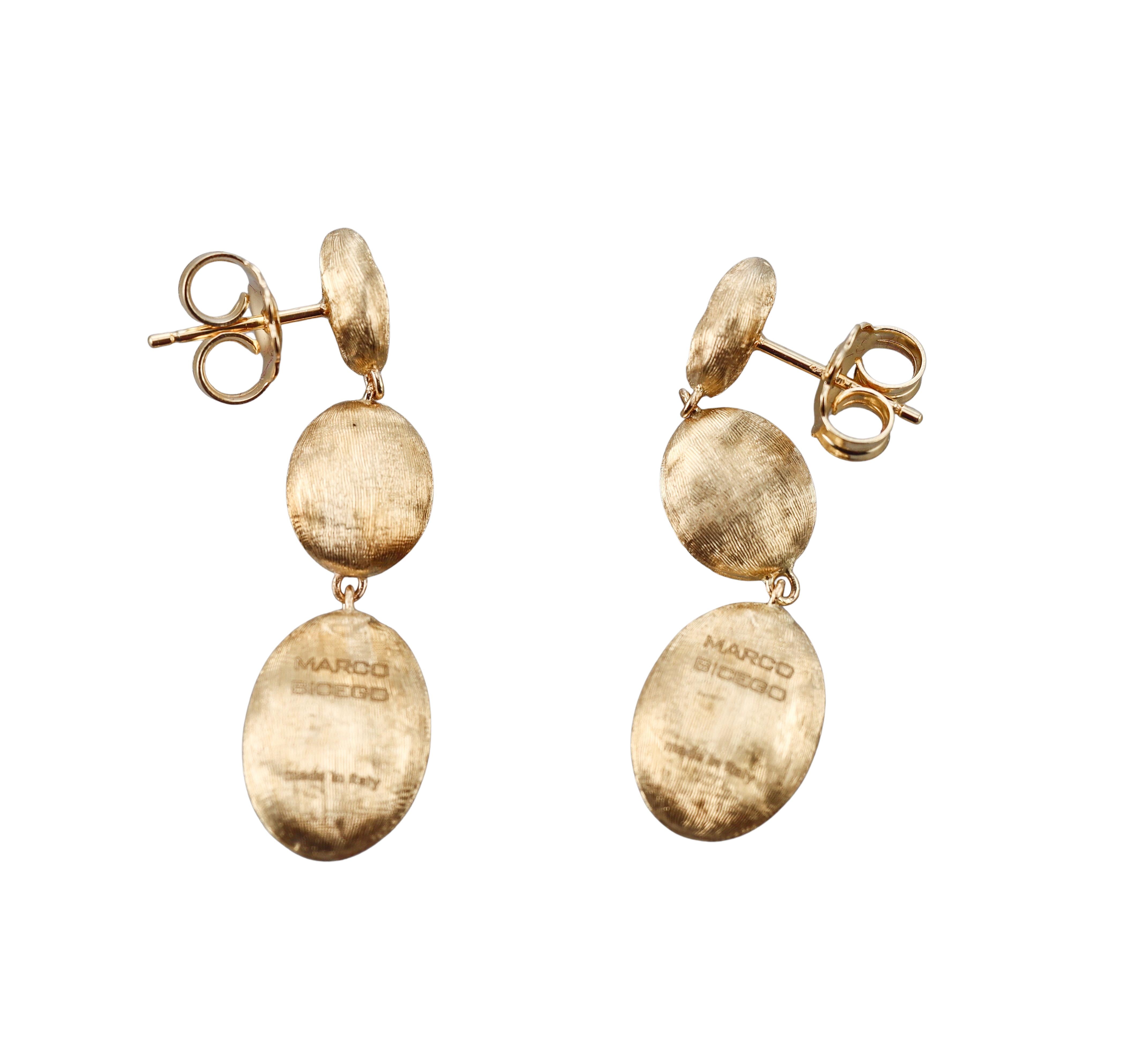 Marco Bicego Siviglia Gold Oval Drop Earrings