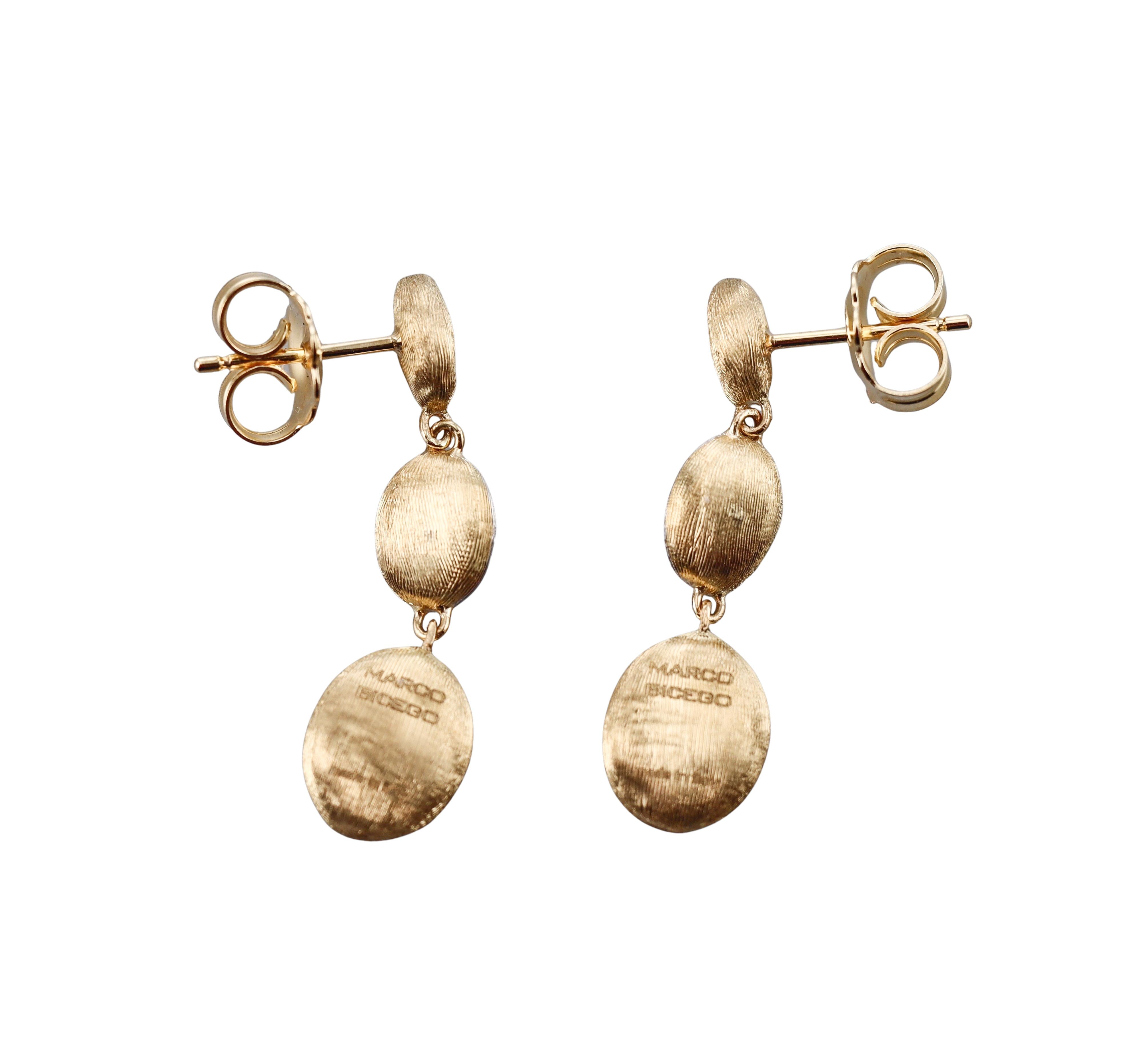 Marco Bicego Siviglia Diamond Gold Long Drop Earrings
