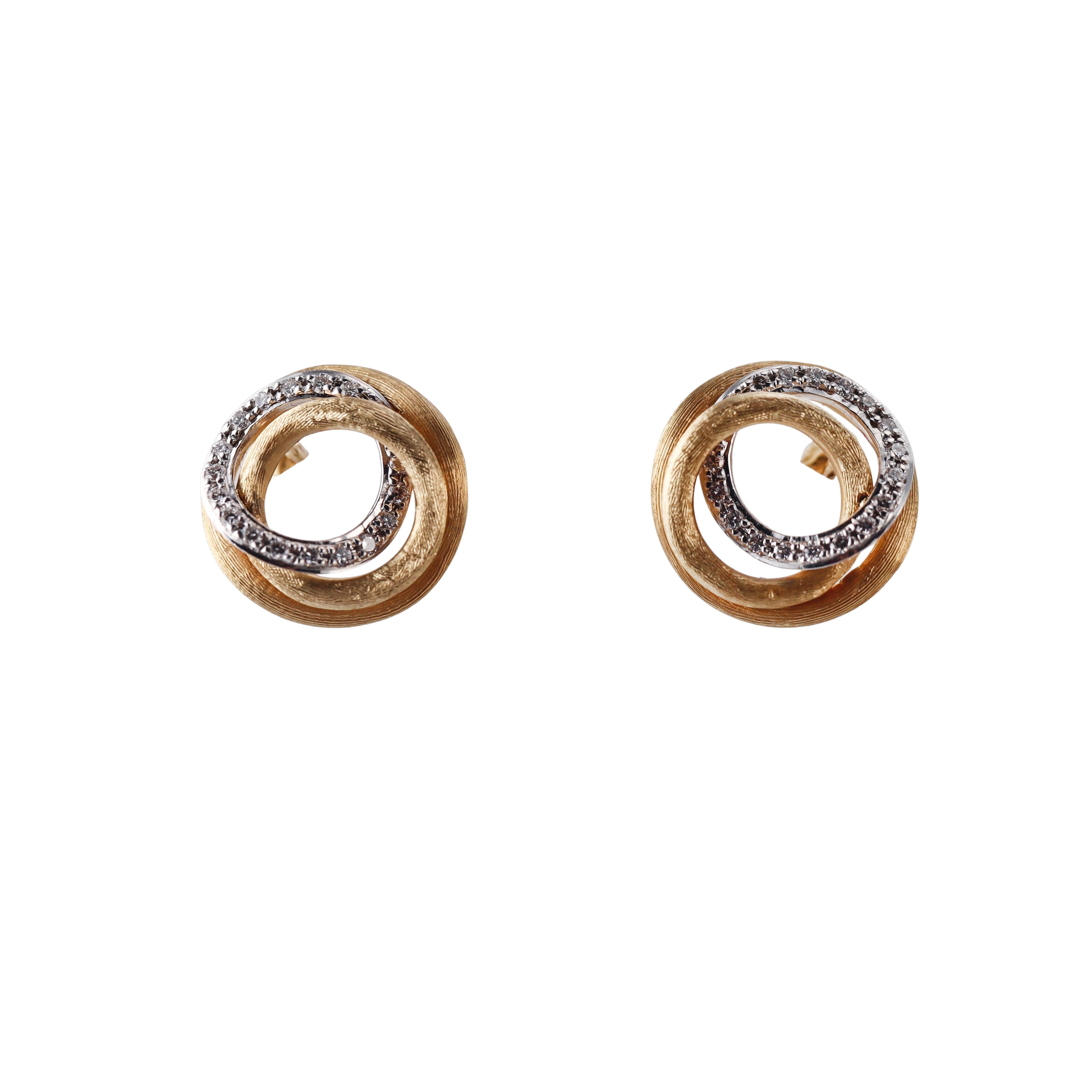 Marco Bicego Jaipur Link Diamond Gold Stud Earrings