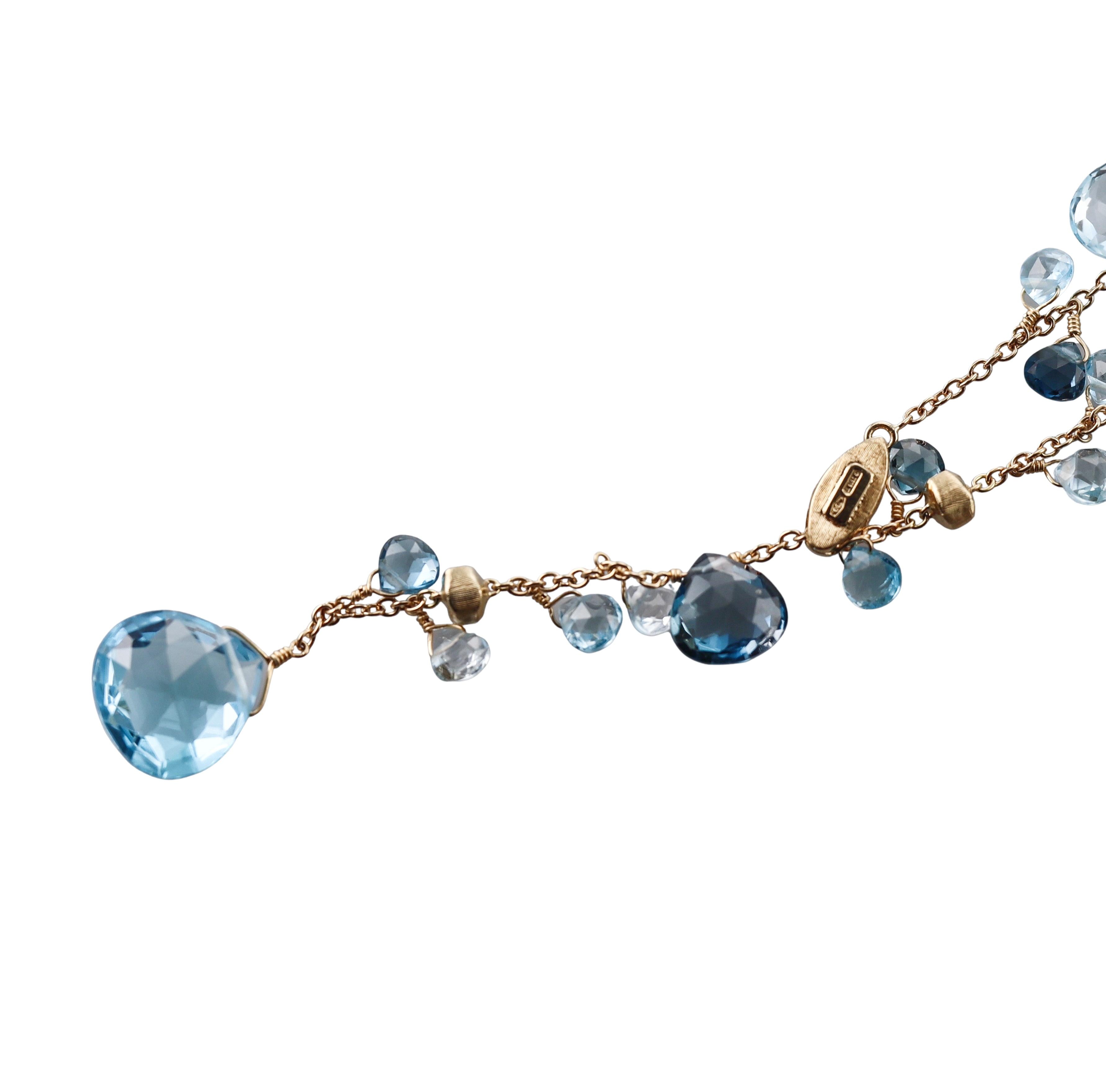 Marco Bicego Paradise Topaz Diamond Gold Lariat Necklace