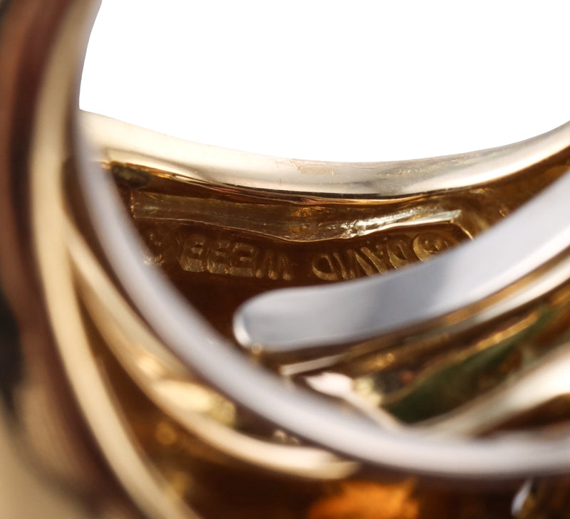 David Webb Turquoise Enamel Gold Bypass Ring