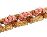 1960s Diamond Coral Gold Bracelet