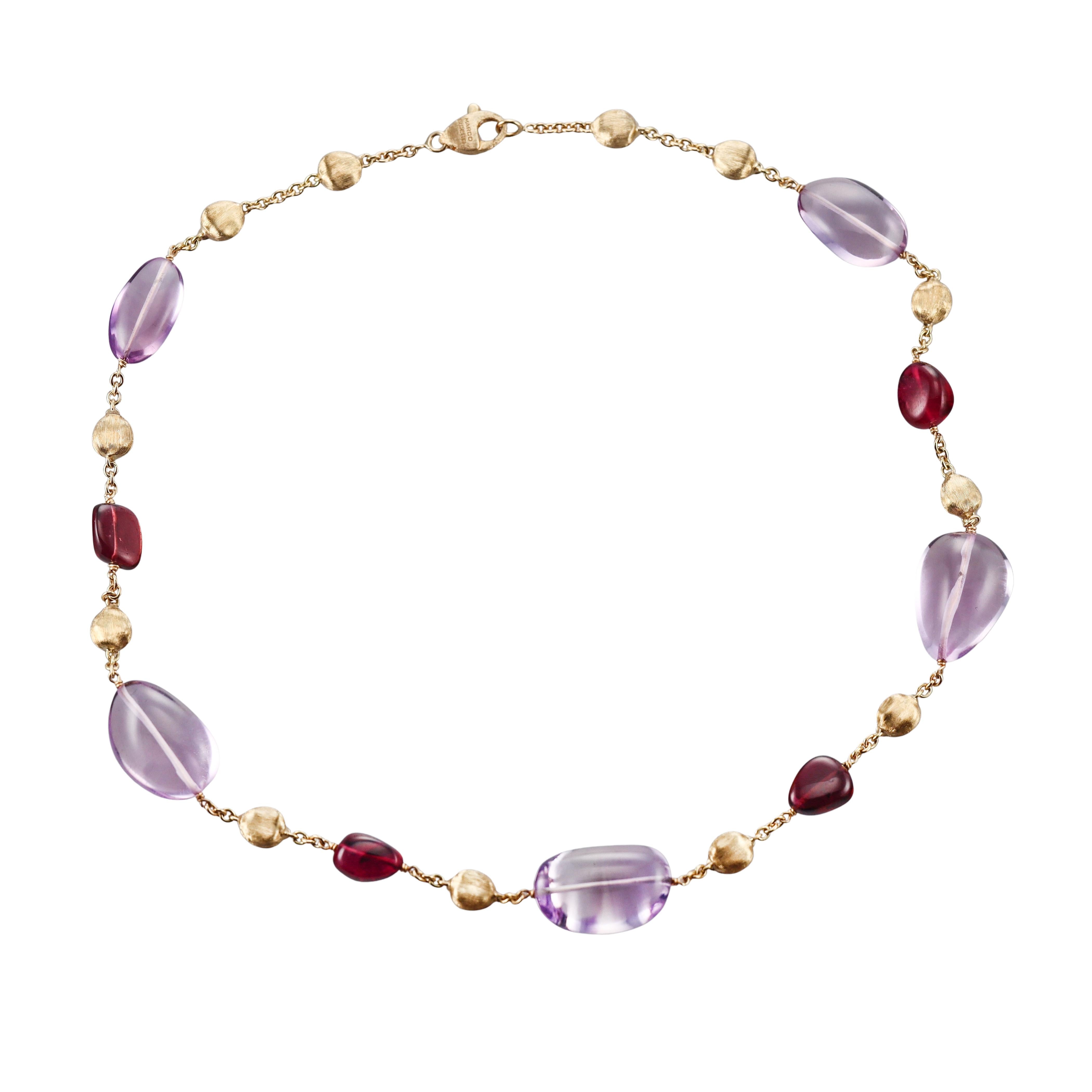 Marco Bicego Confetti Gemme Rhodolite Amethyst Gold Necklace