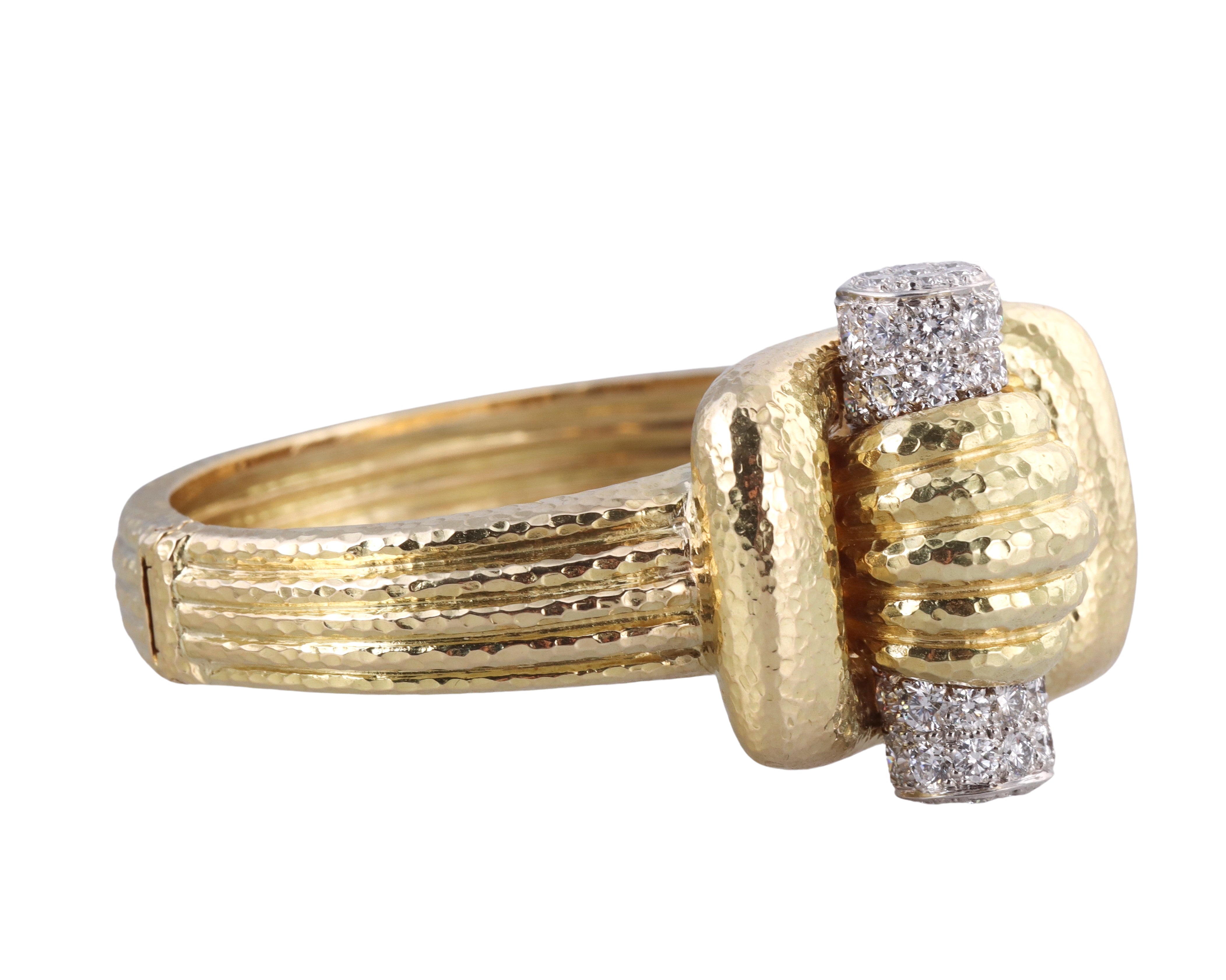 David Webb Diamond Gold Platinum Toggle Bracelet