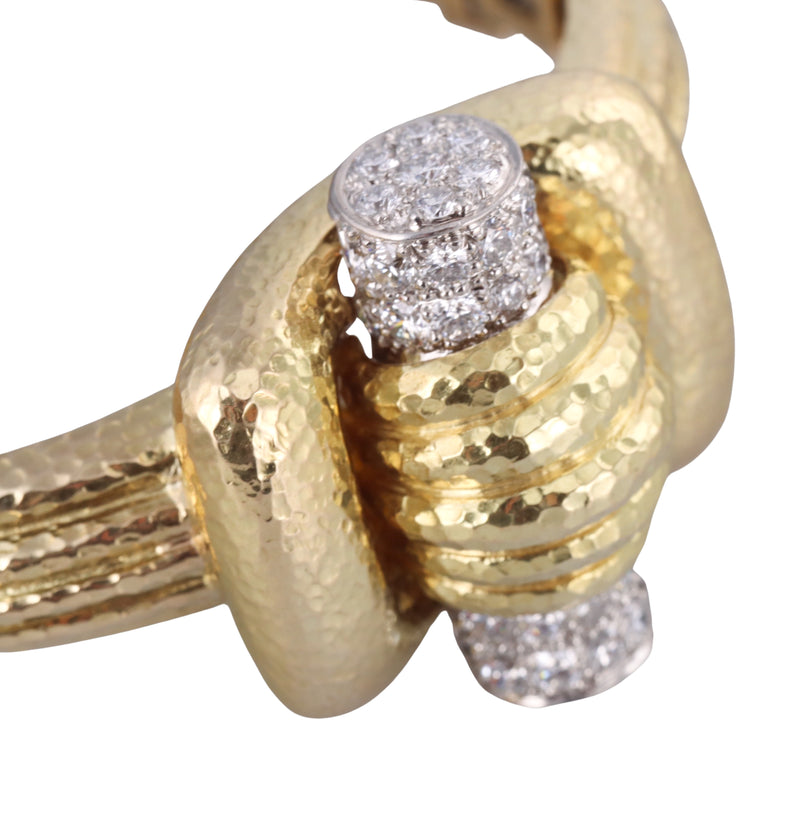 David Webb Diamond Gold Platinum Toggle Bracelet