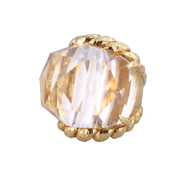 David Webb Crystal Gold Iceberg Ring