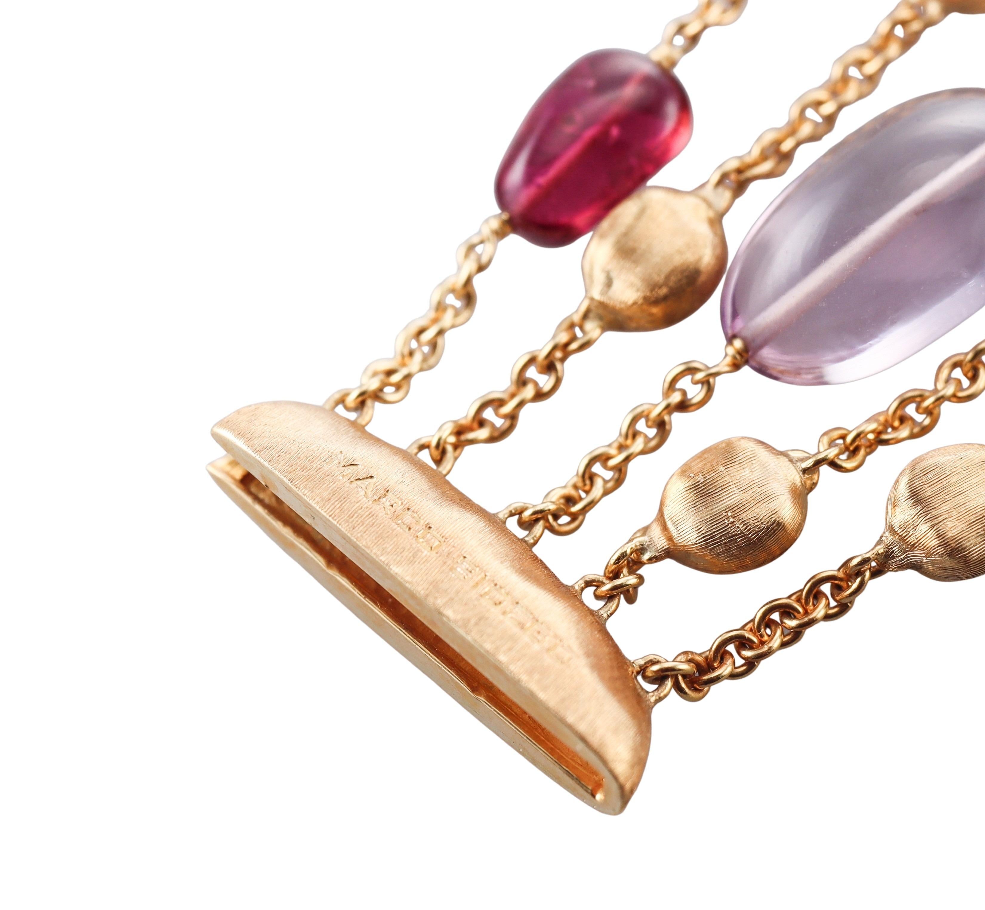 Marco Bicego Confetti Gemme Rhodolite Amethyst Gold Bracelet