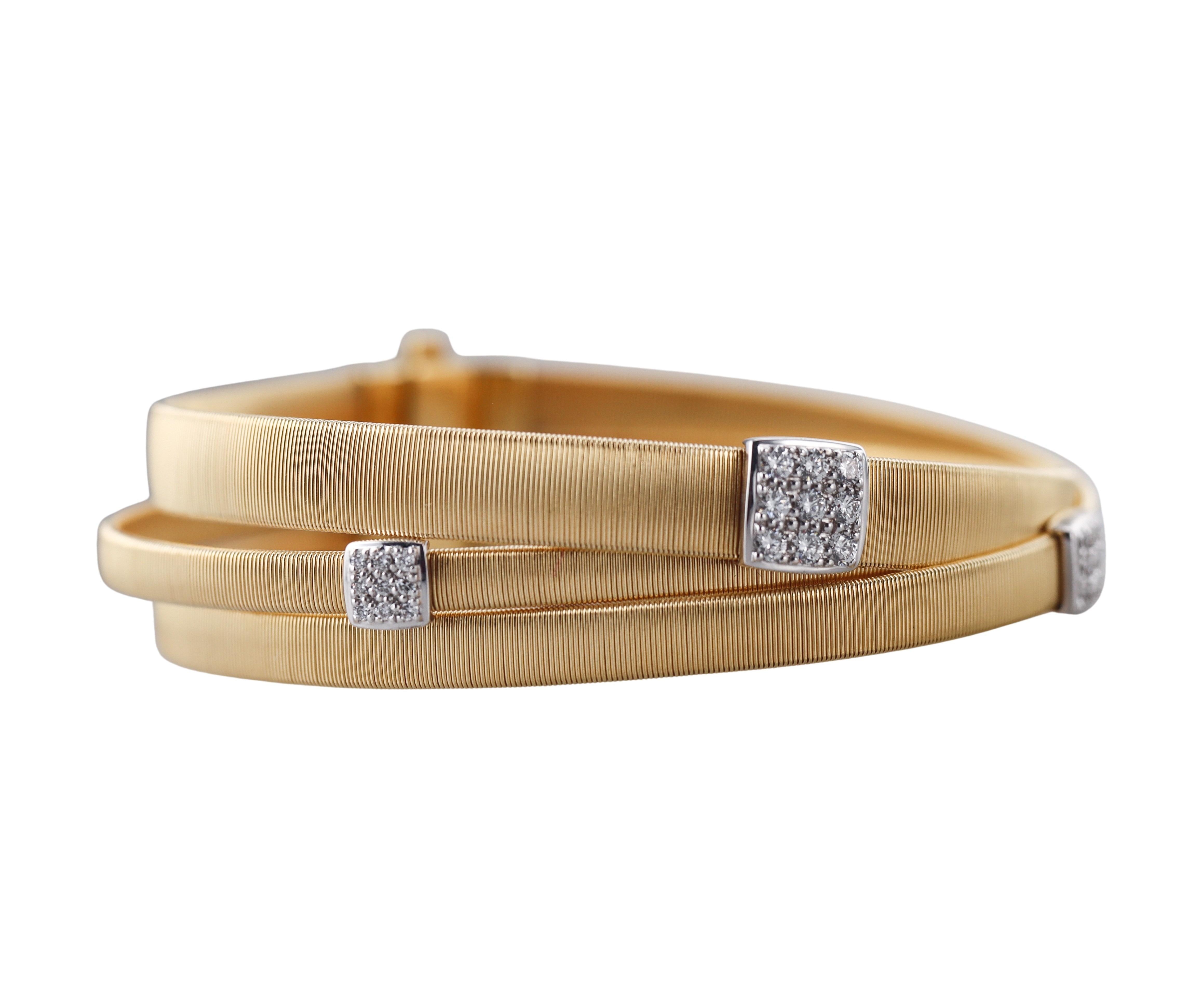 Marco Bicego Masai Diamond Gold Mixed Coil Bracelet