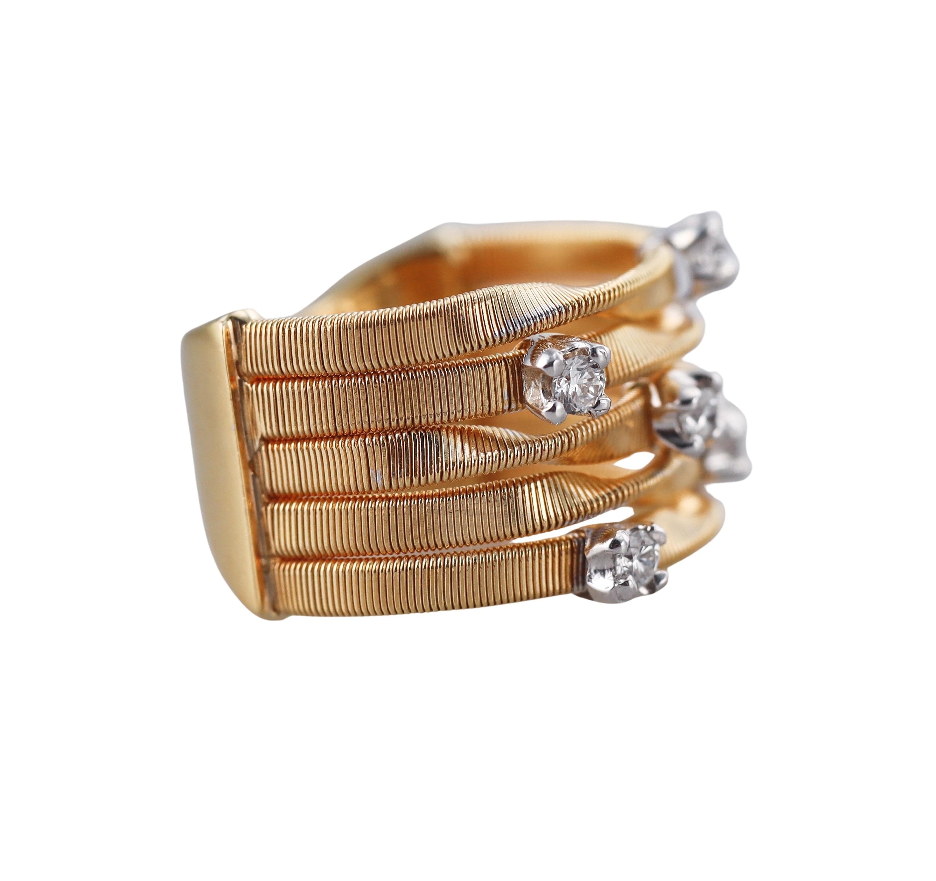Marco Bicego Marrakech Gold Diamond Five Row Ring