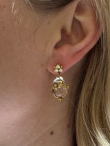 Temple St. Clair Amulet Crystal Diamond Gold Drop Earrings