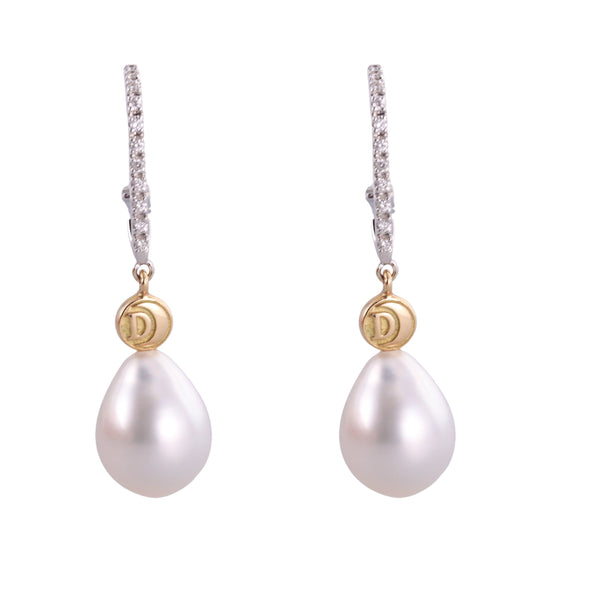 Damiani 18k Gold Diamond Pearl Earrings