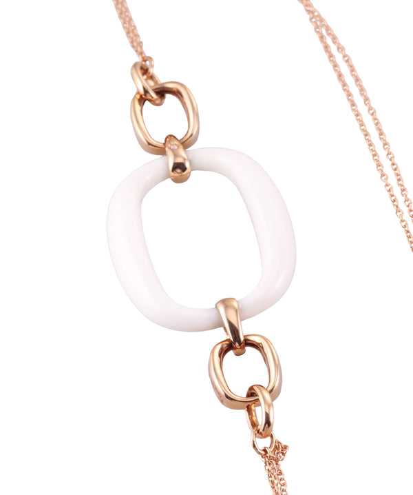 Damiani 18k Gold White Agate D Lace Necklace