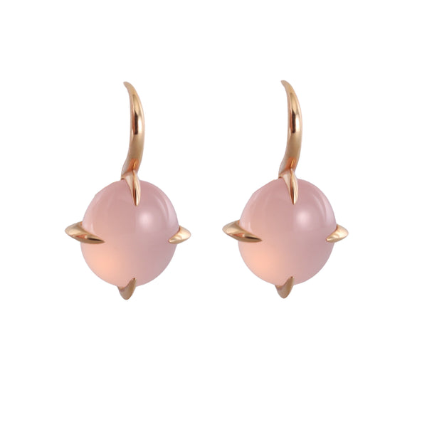 Pomellato Luna Rose Quartz 18k Gold Earrings