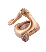 Pomellato Ritratto 18k Gold Rose Quartz Diamond Earrings