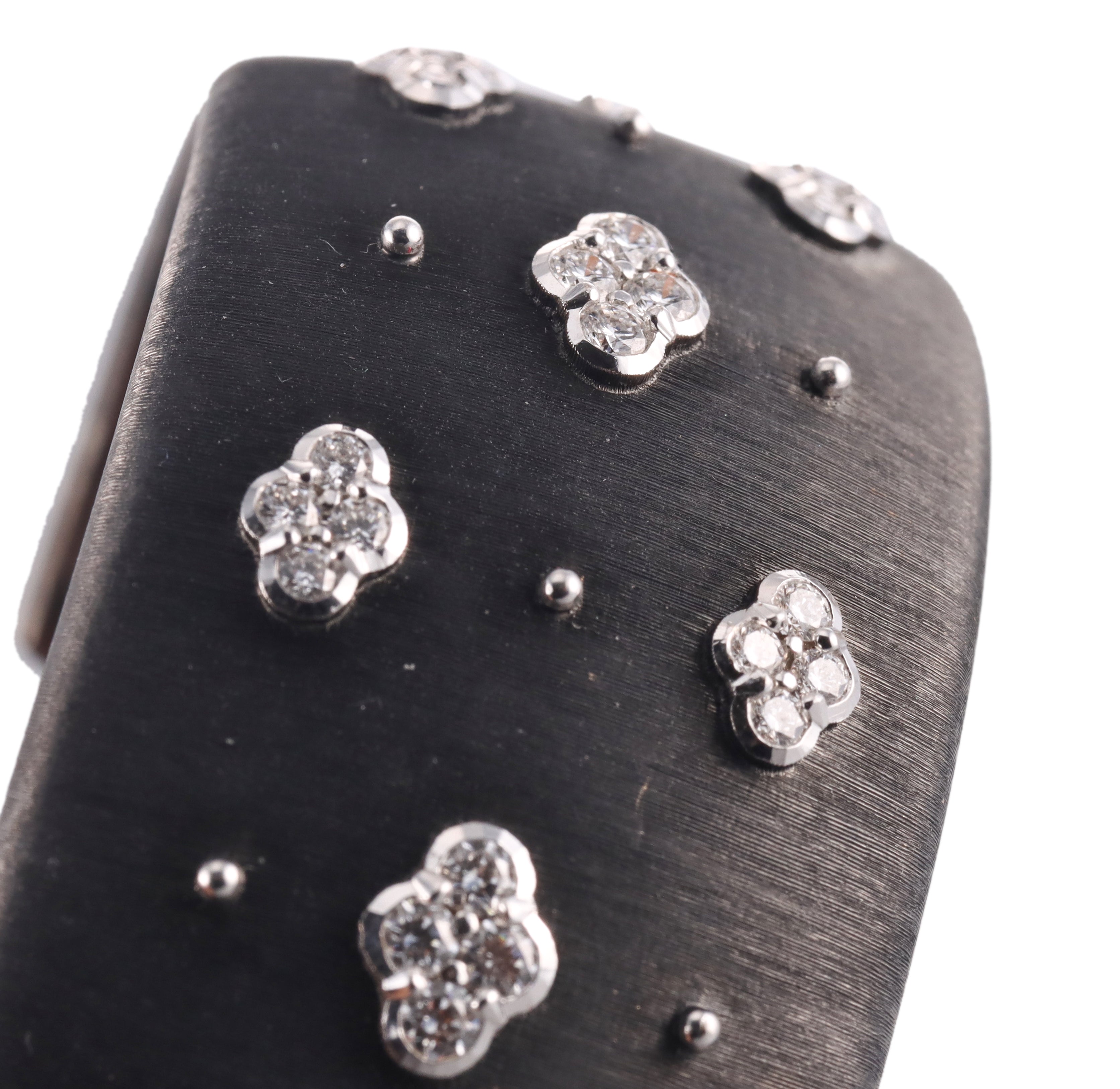 Buccellati Macri AB Diamond Blackened Gold Cuff Bracelet