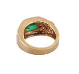 Italian 1.74ct Emerald Diamond Gold Ring